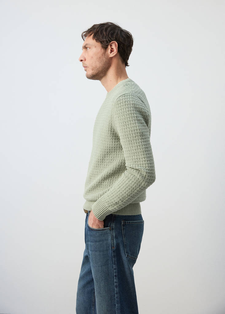 Openwork knit sweater — Mint Green