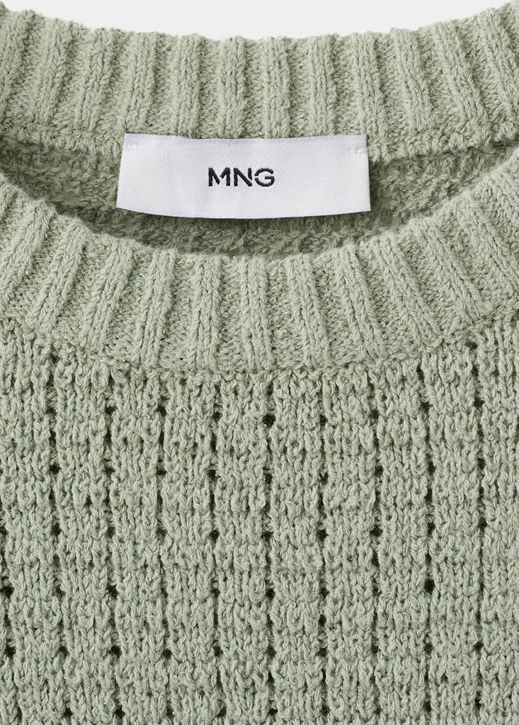 Openwork knit sweater — Mint Green