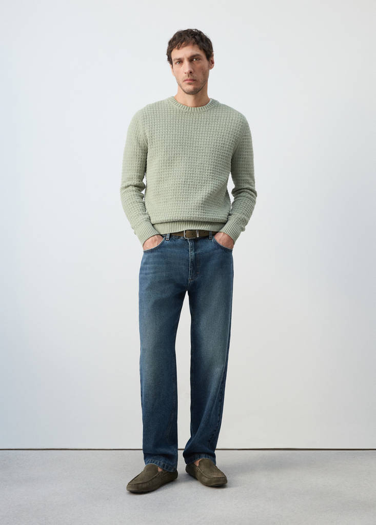 Openwork knit sweater — Mint Green