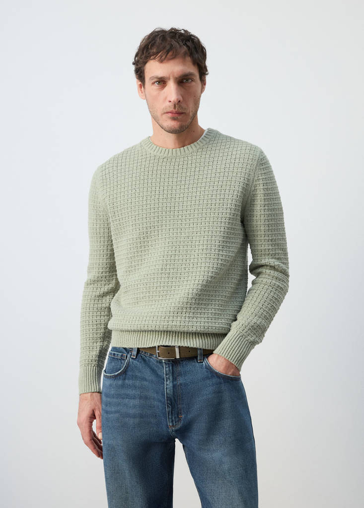 Openwork knit sweater — Mint Green