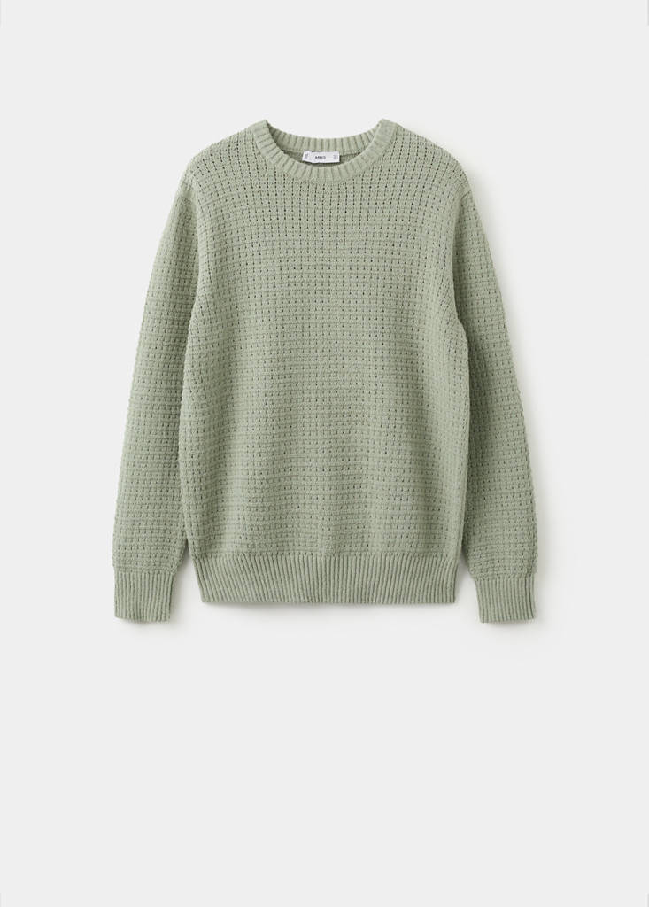Openwork knit sweater — Mint Green