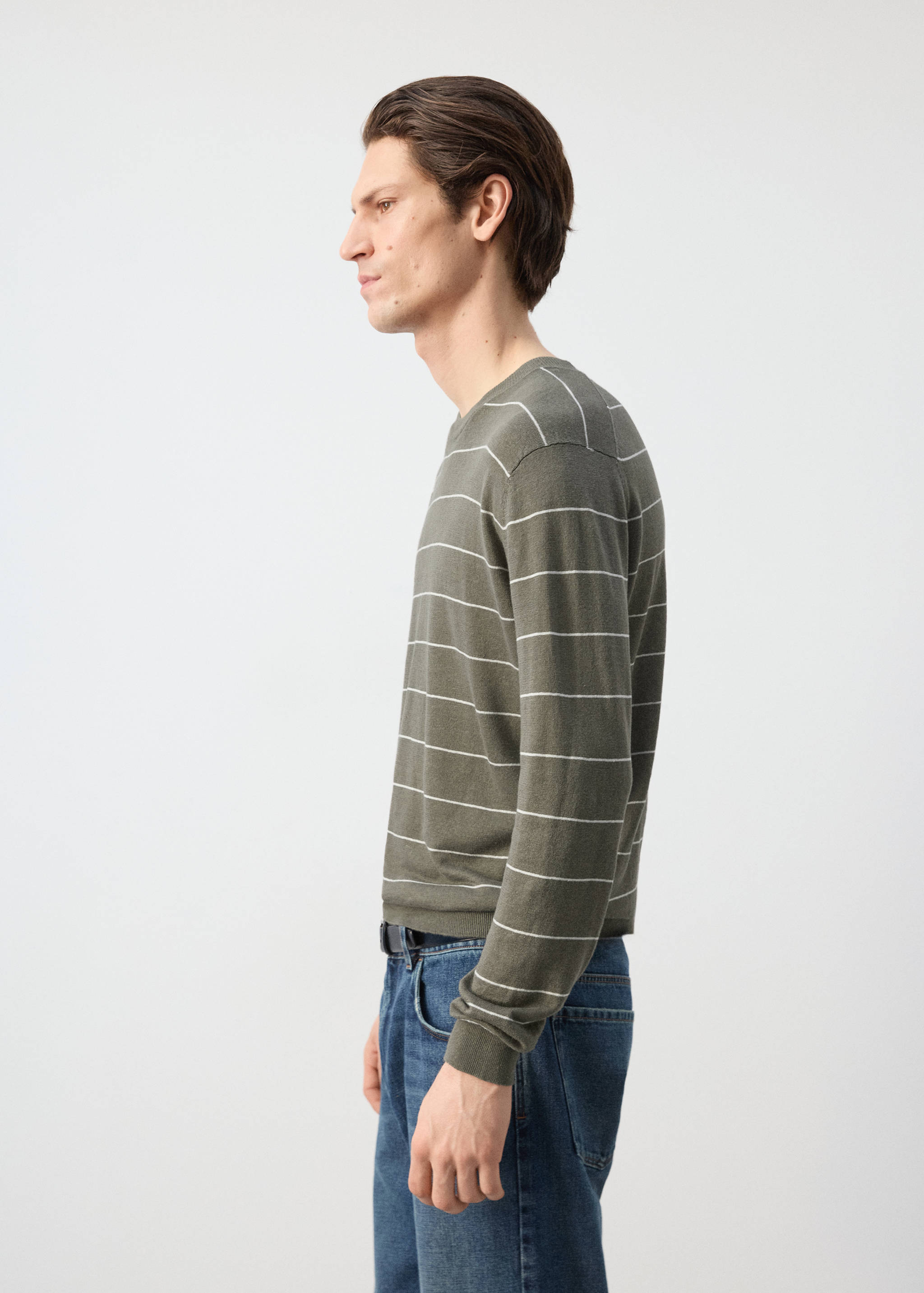 Jersey punto fino mezcla lino rayas - Detalle del artículo 3
