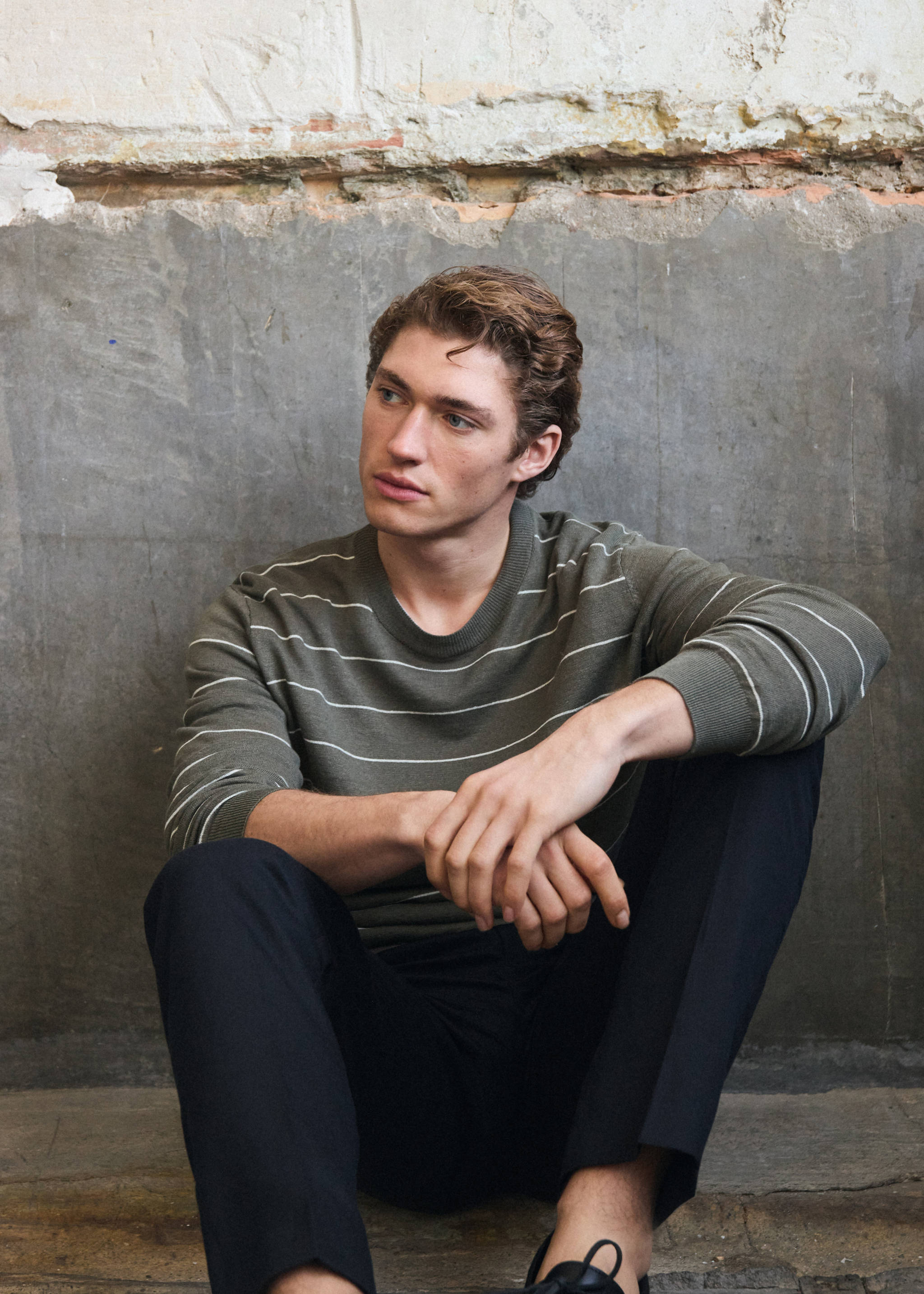 Jersei punt fi barreja lli ratlles - Detall de l'article 5, Marró mitjà. Ref: 27085938-02.