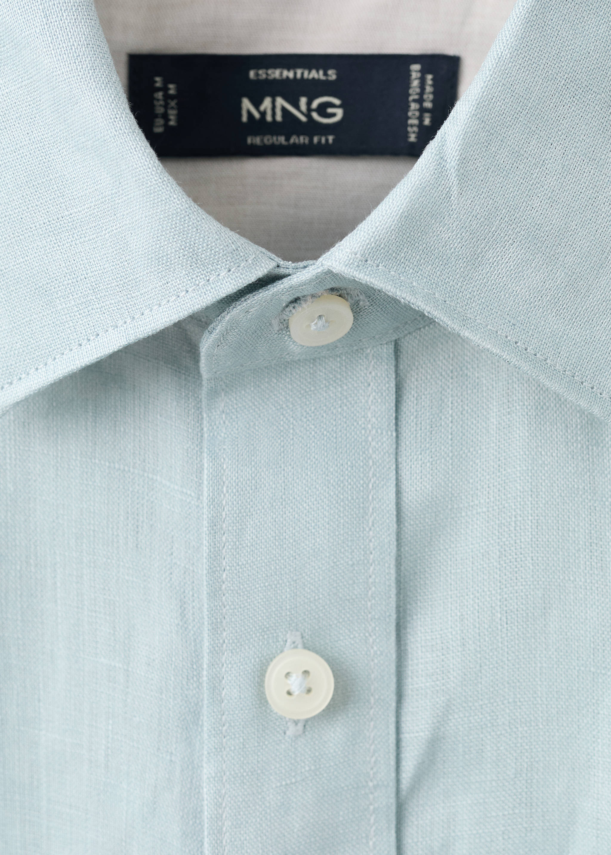 Regular-fit 100% linen shirt - Details of the article 8