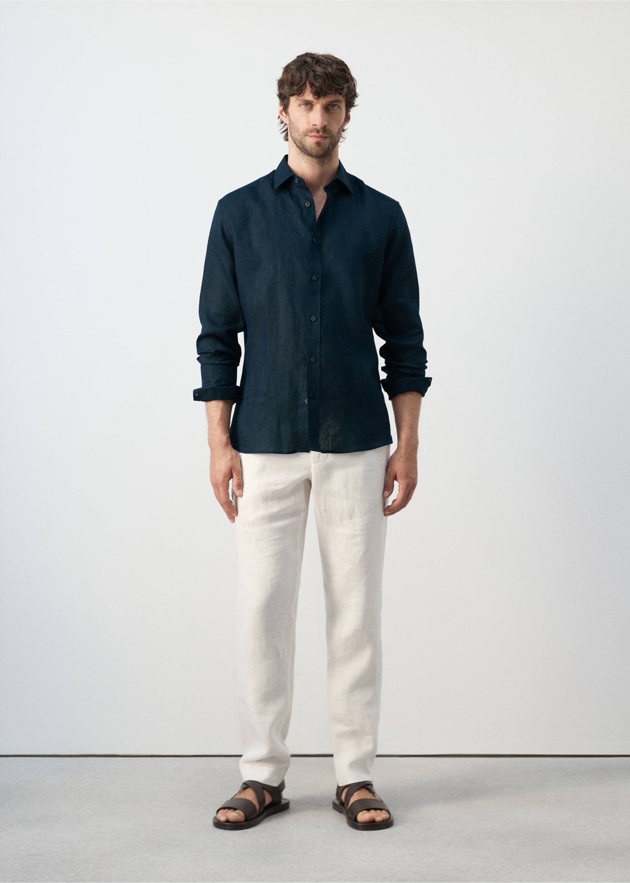 Camisa regular fit 100% lli - Pla general, Blau nit. Ref: 27085939-00.