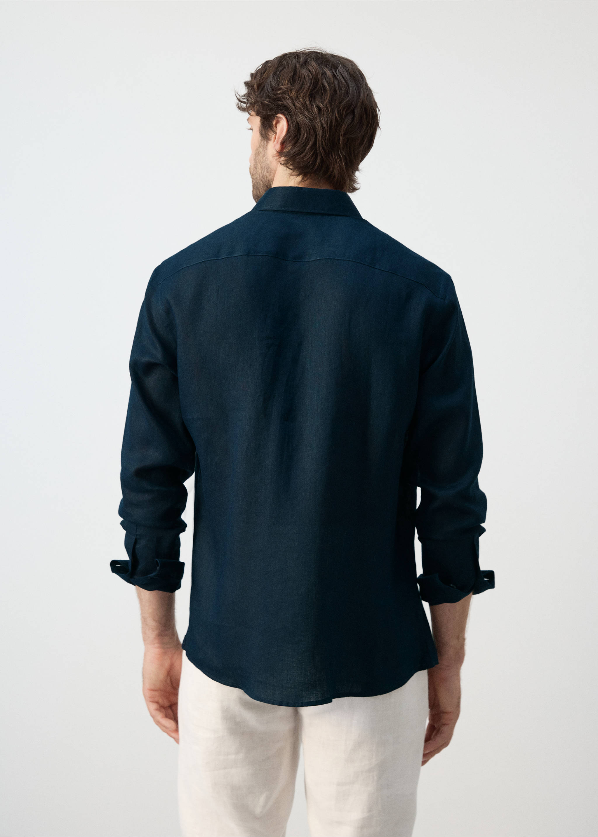 Camisa regular fit 100% lli - Revers de l'article, Blau nit. Ref: 27085939-00.