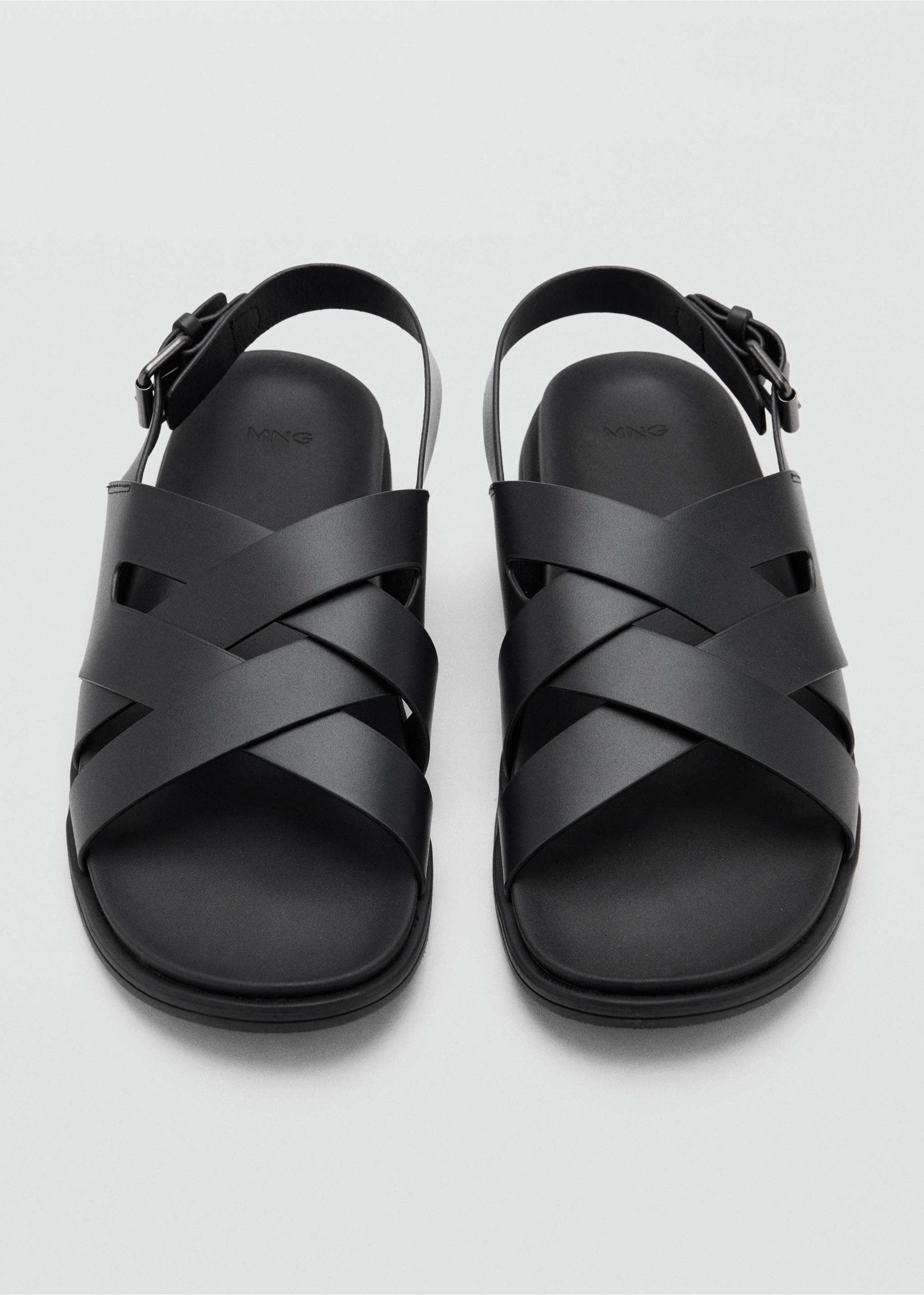 Sandales cuir lanières croisées - Détail de l'article 1, Noir. Ref: 27085940-00.