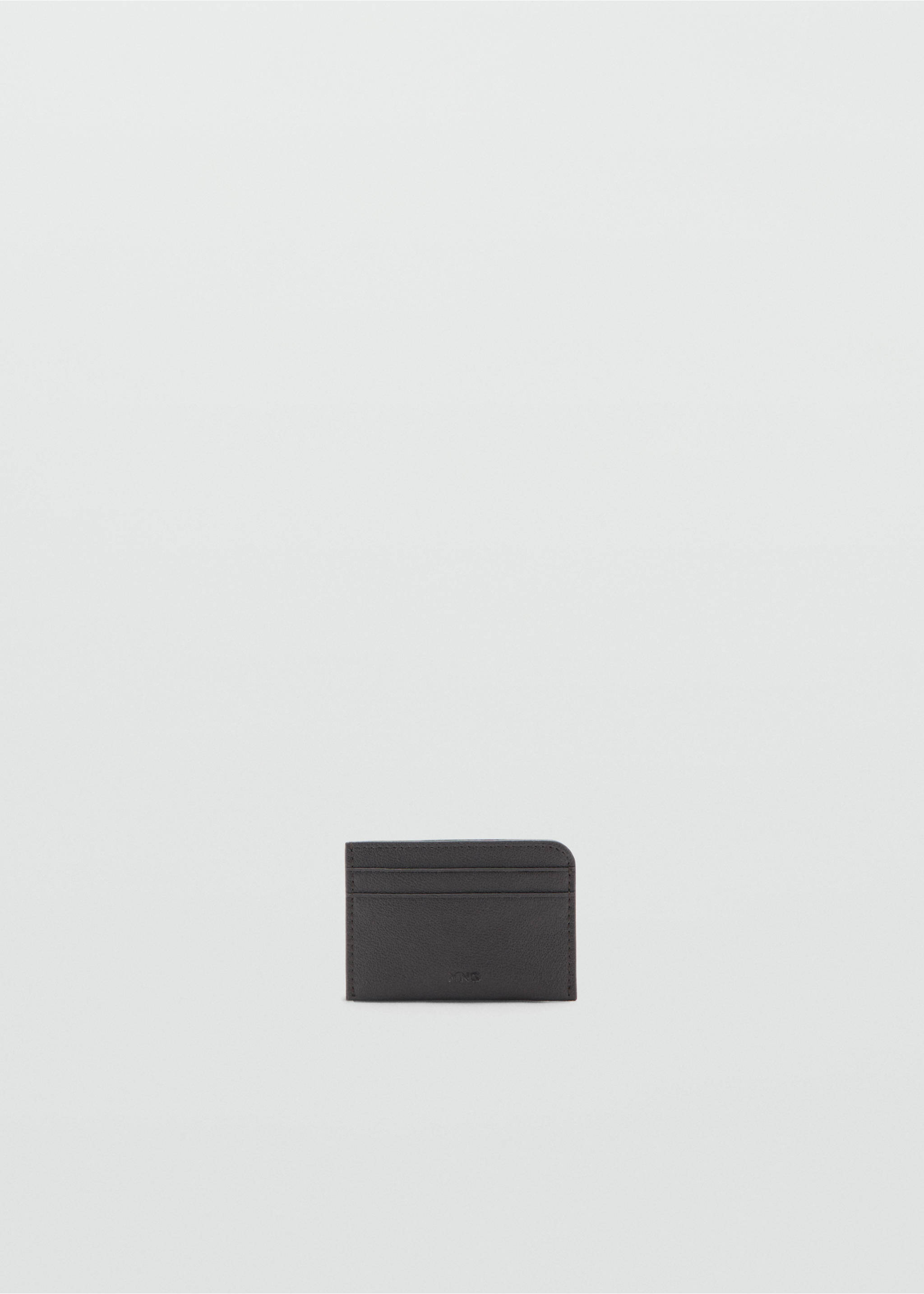 Pebble-grain leather cardholder - Article without model, Brown. Ref: 27085941-00.