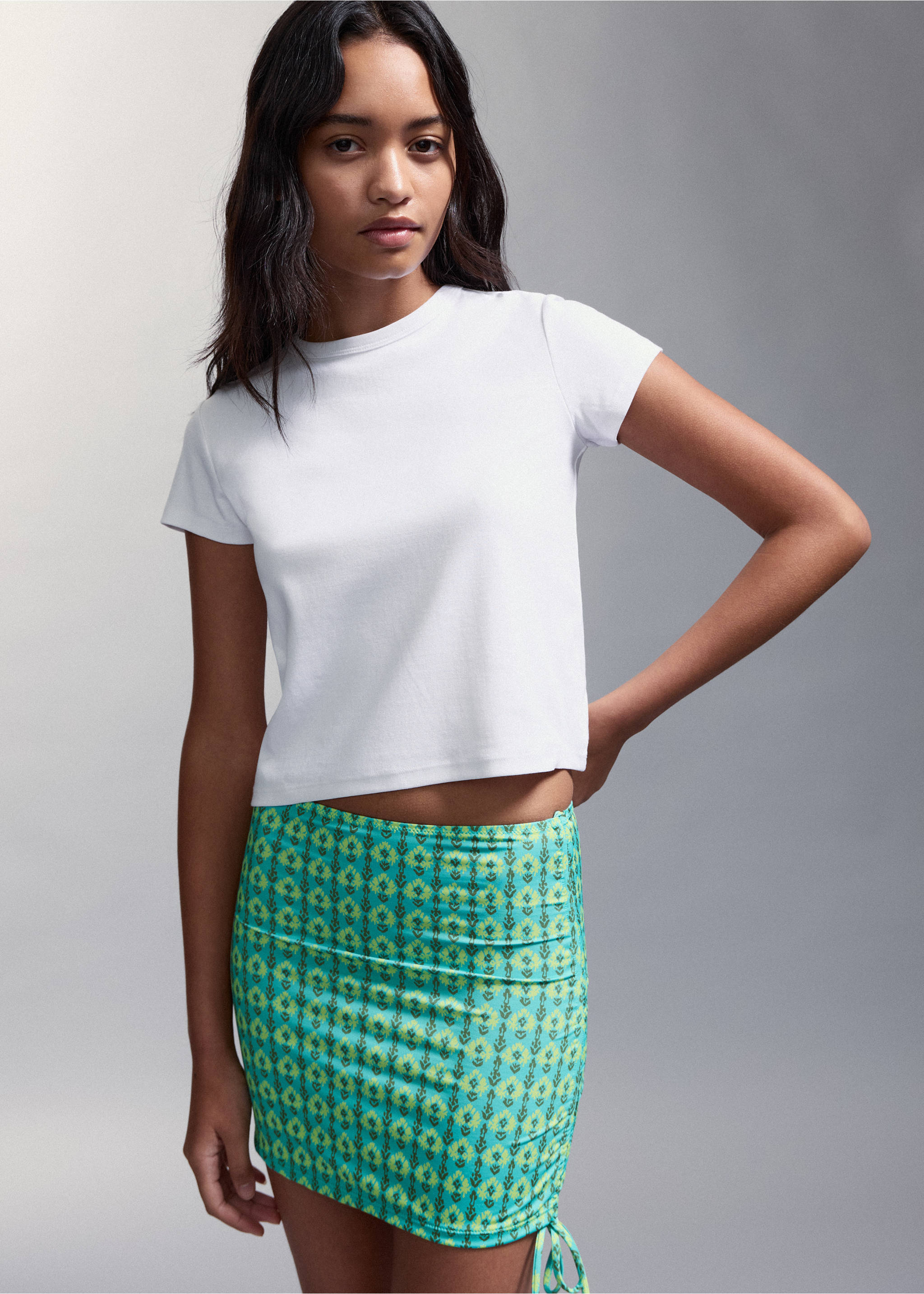 Wickelrock mit Printmuster - Mittlere Ansicht, Türkis. Ref: 27085944-00.