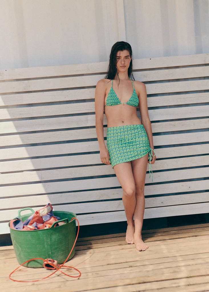 Printed sarong skirt — Turquoise