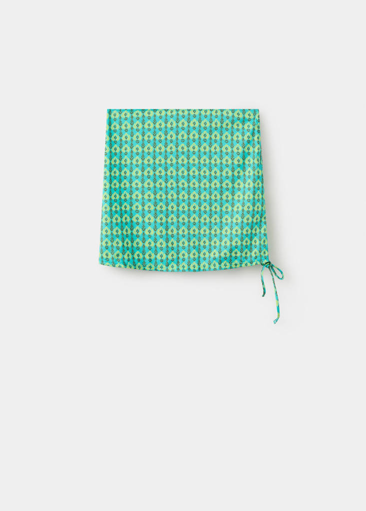 Printed sarong skirt — Turquoise