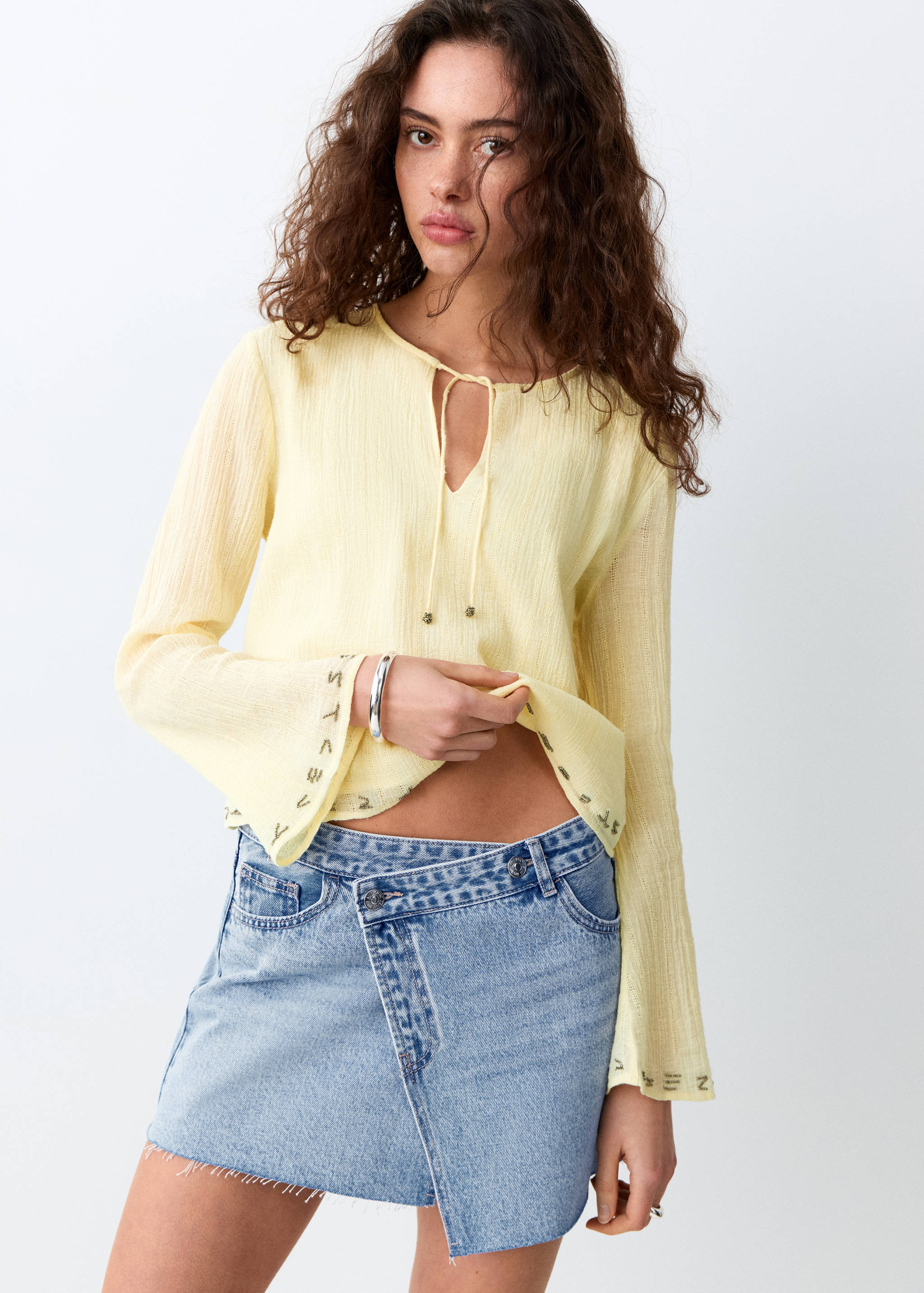 Denim skort - Medium plane