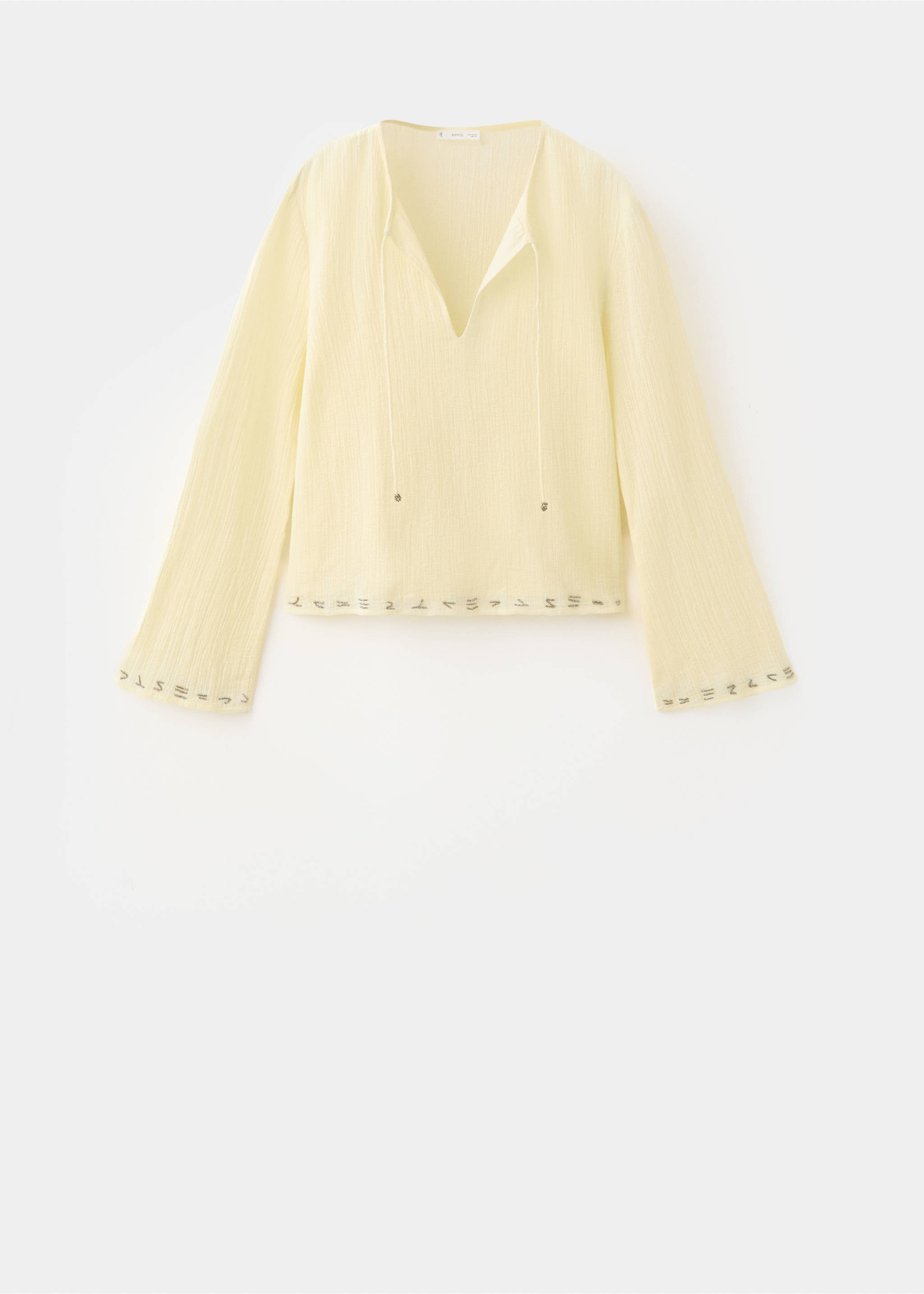 Bead detail blouse - Article without model, Yellow. Ref: 27085956-00.