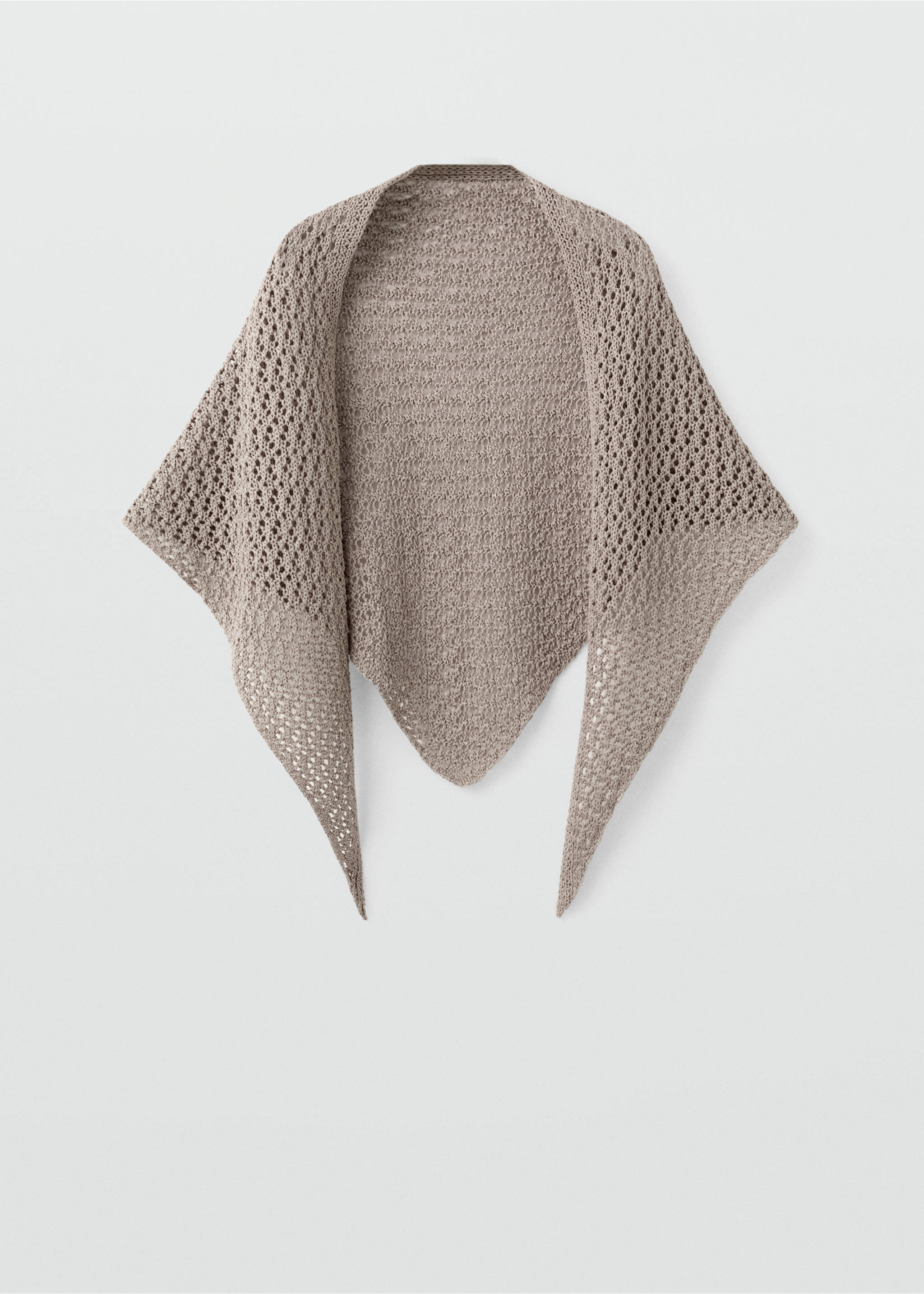 Openwork knit shawl - Article without model, Medium Brown. Ref: 27085957-00.
