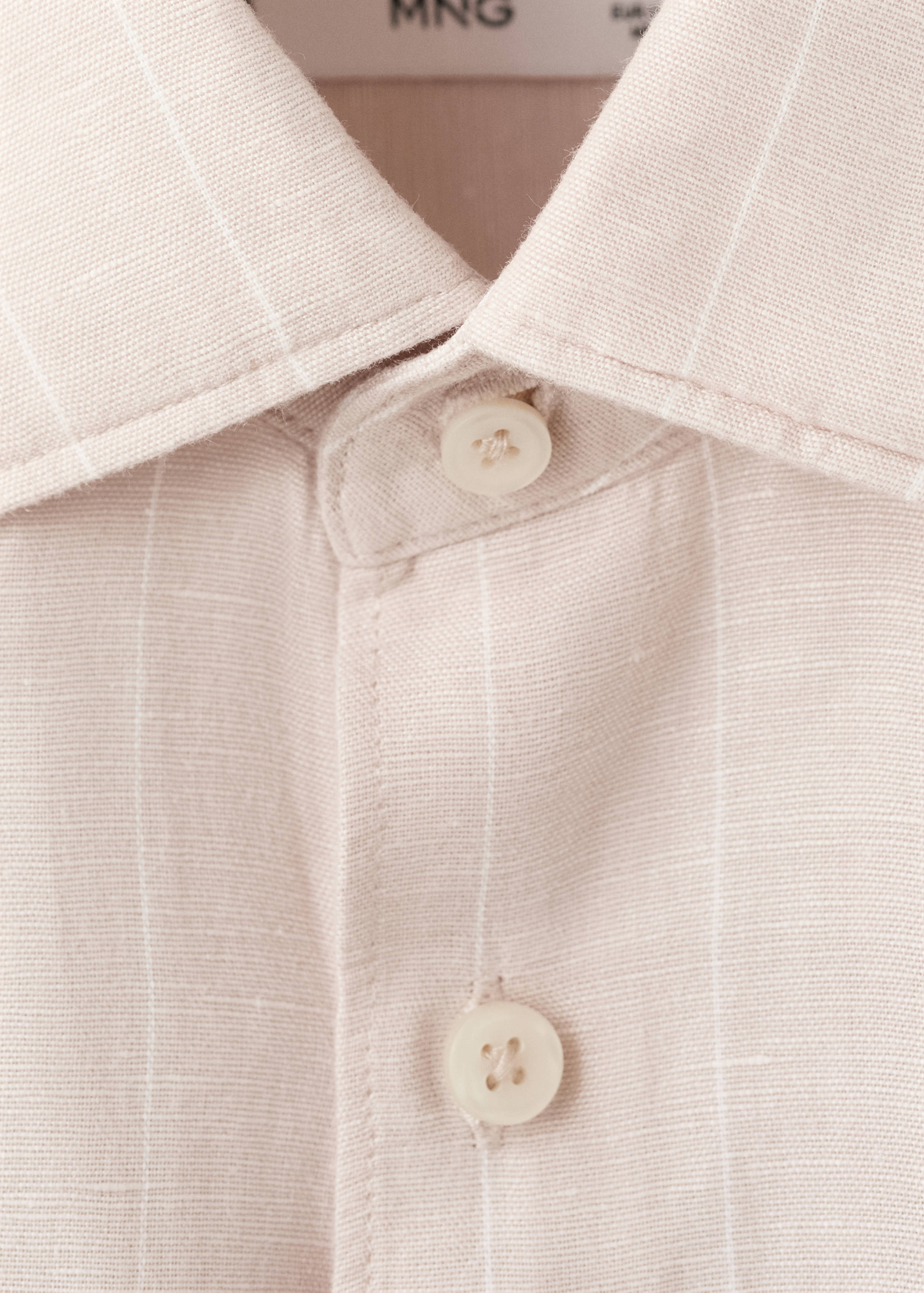 Linen cotton slim fit striped shirt - Details of the article 8