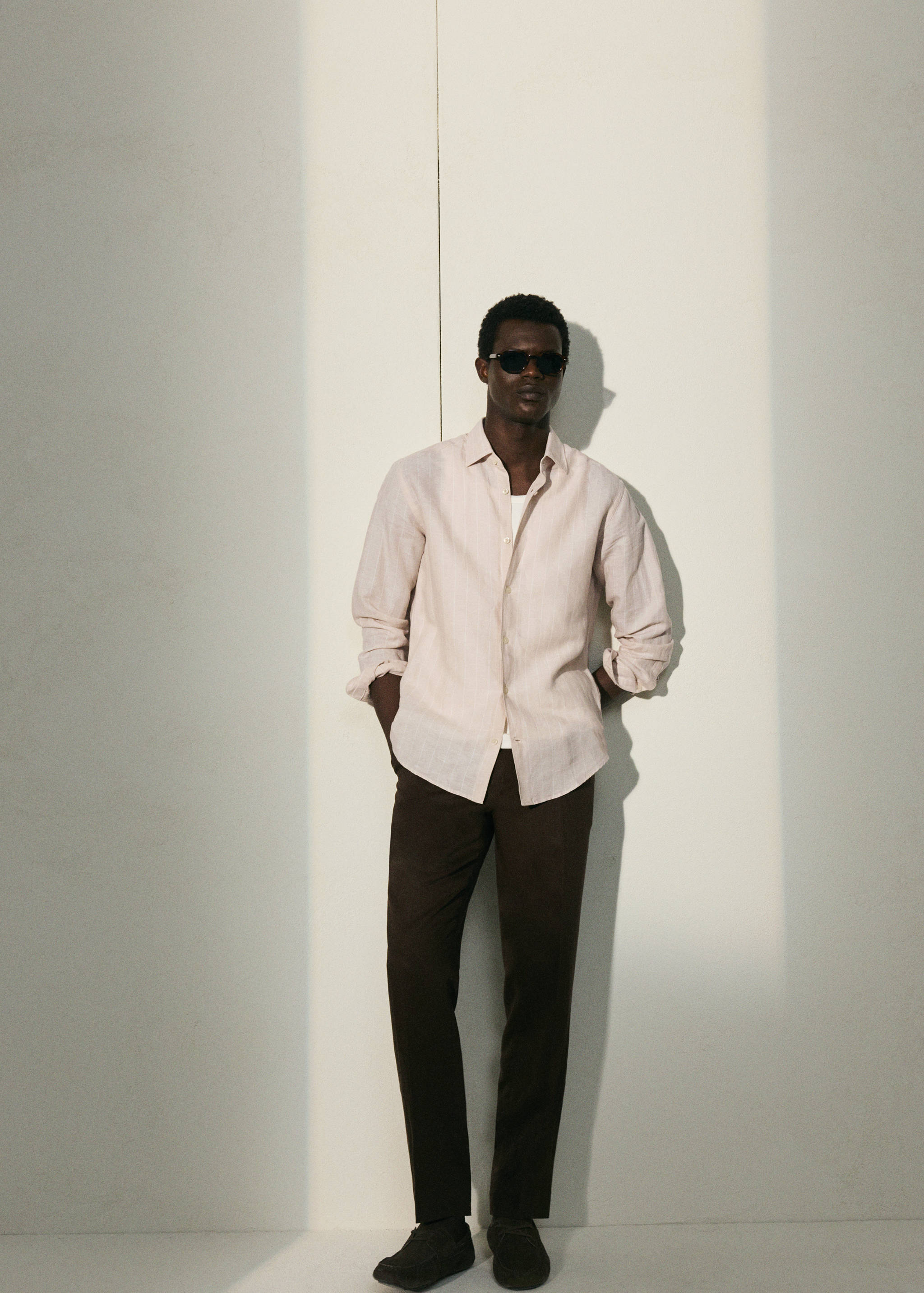 Linen cotton slim fit striped shirt - Details of the article 5