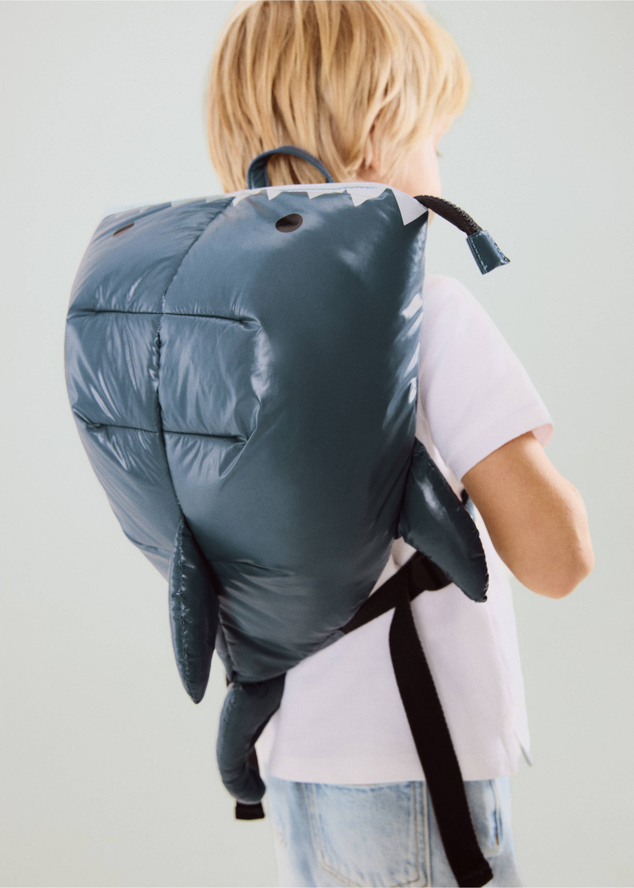 Shark backpack - Details of the article 9, Blue. Ref: 27085962-00.