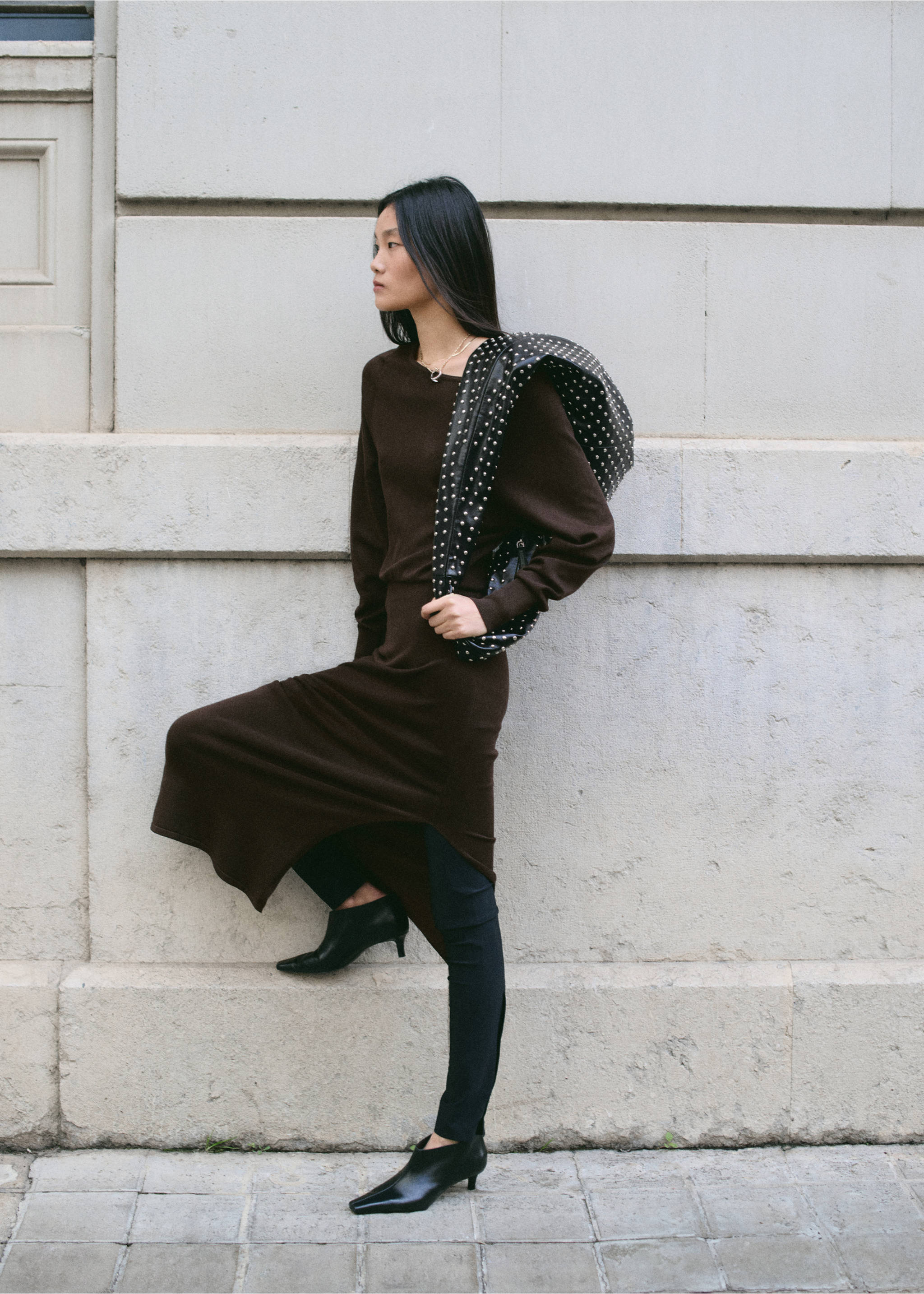 Bottines cuir talon kitten heel - Plan général