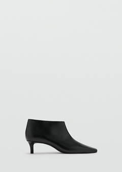 Leather boots with kitten heels — Black 2