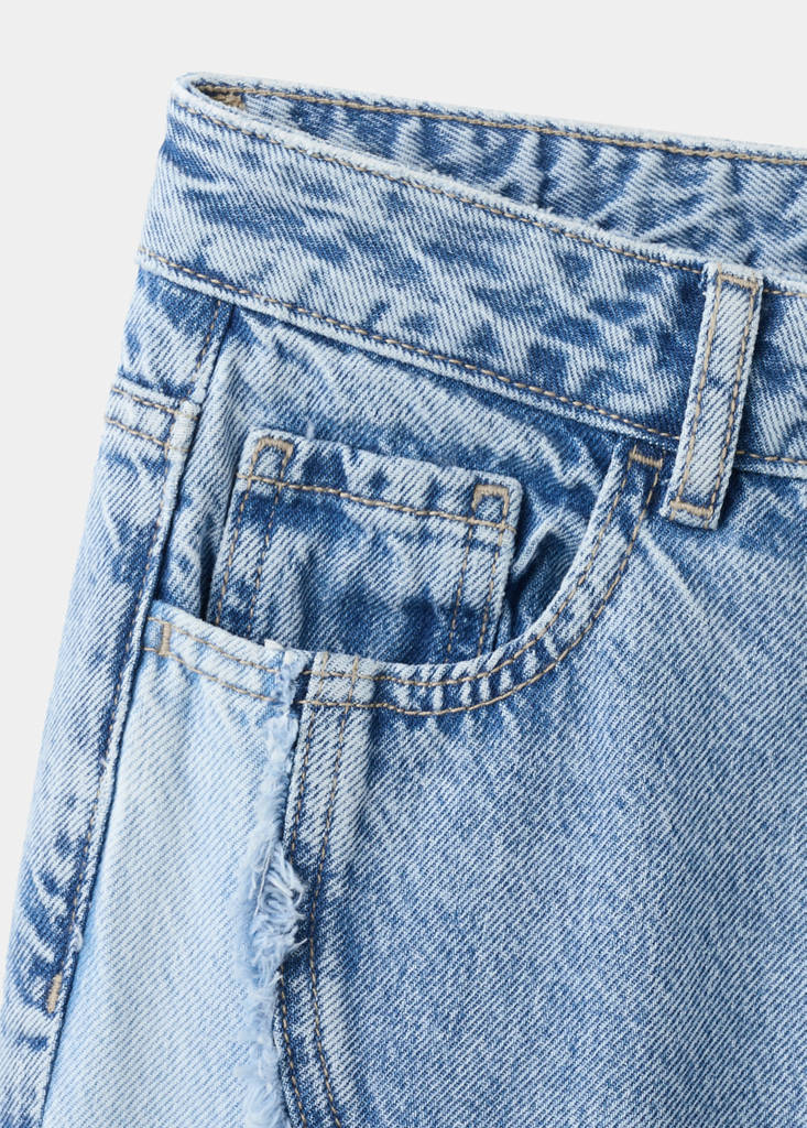 Low-rise contrast jeans — Medium Blue