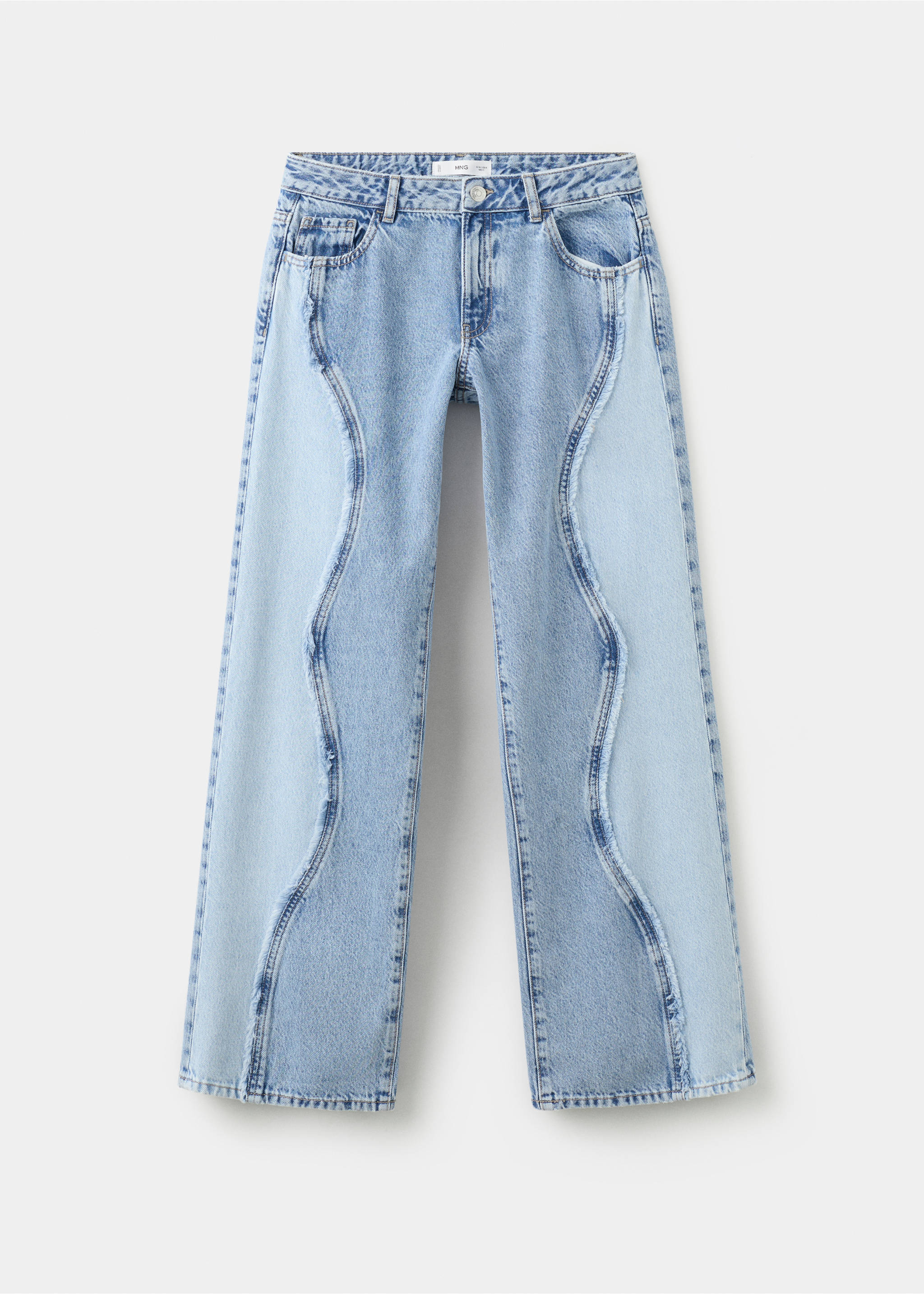 Low-rise contrast jeans - Article without model, Medium Blue. Ref: 27085964-00.