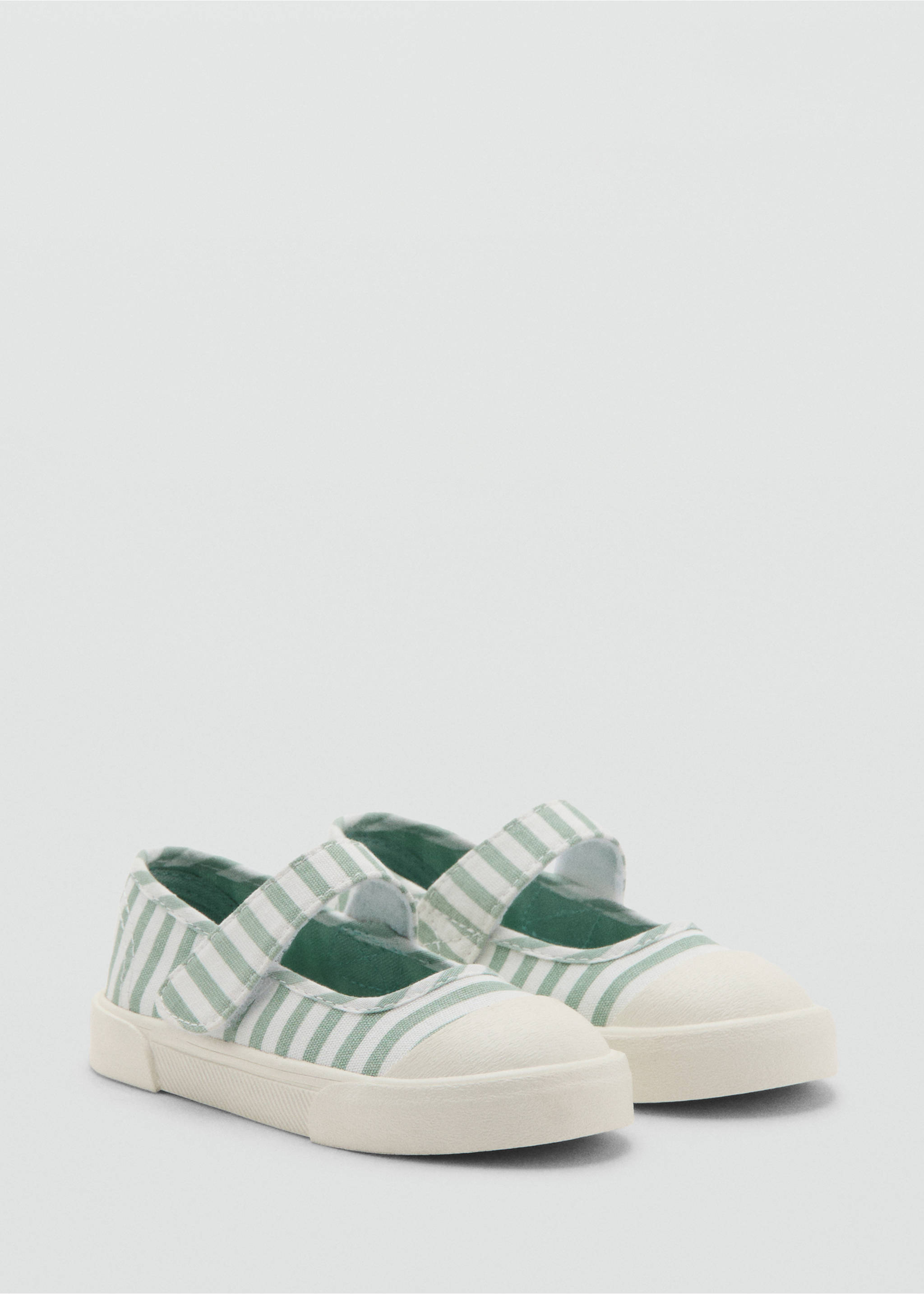 Deportivas rayas velcro - Plano medio, Verde pastel. Ref: 27085965-00.