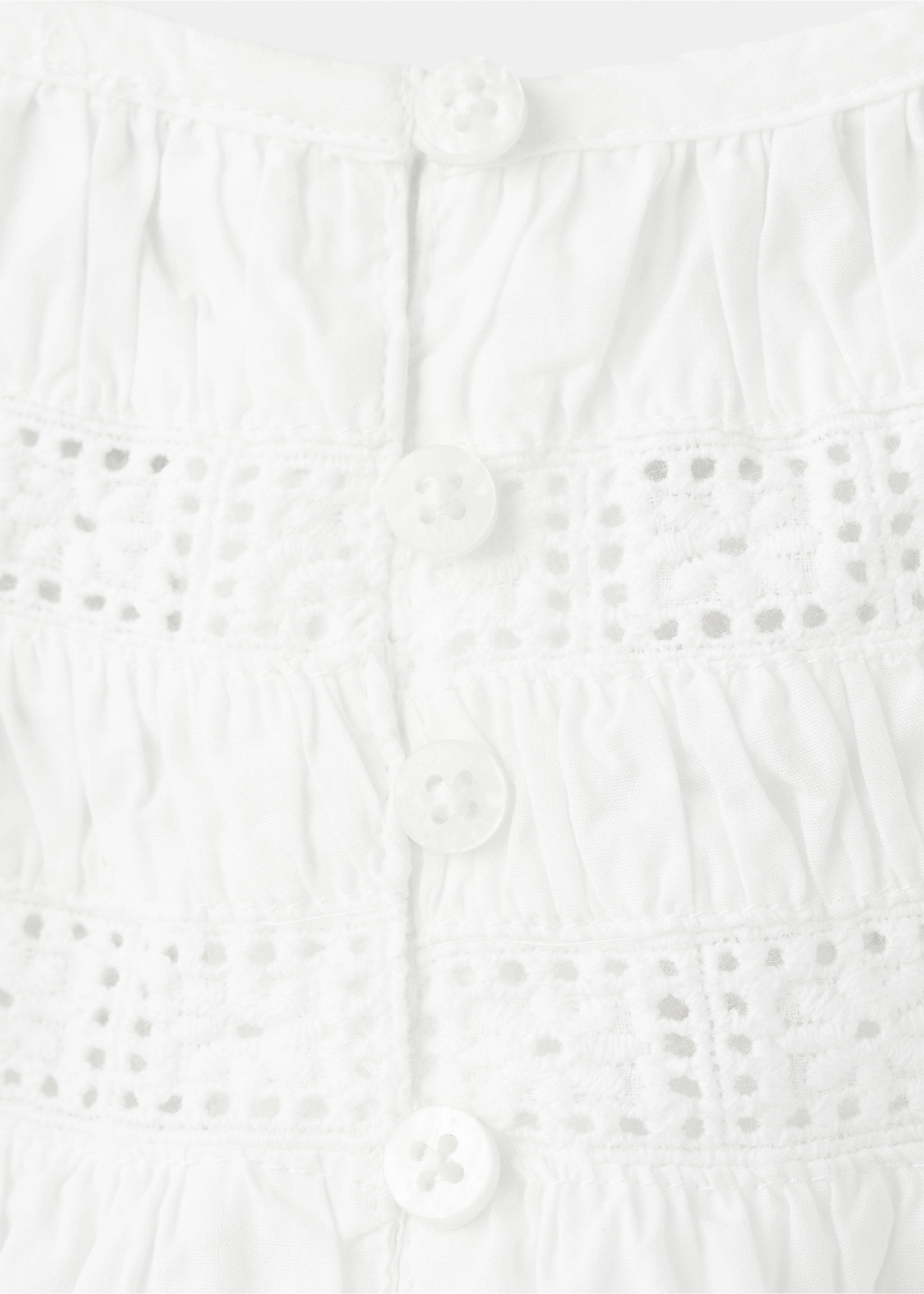 Blouse coton détails ajourés - Détail de l'article 8, Blanc. Ref: 27085966-00.