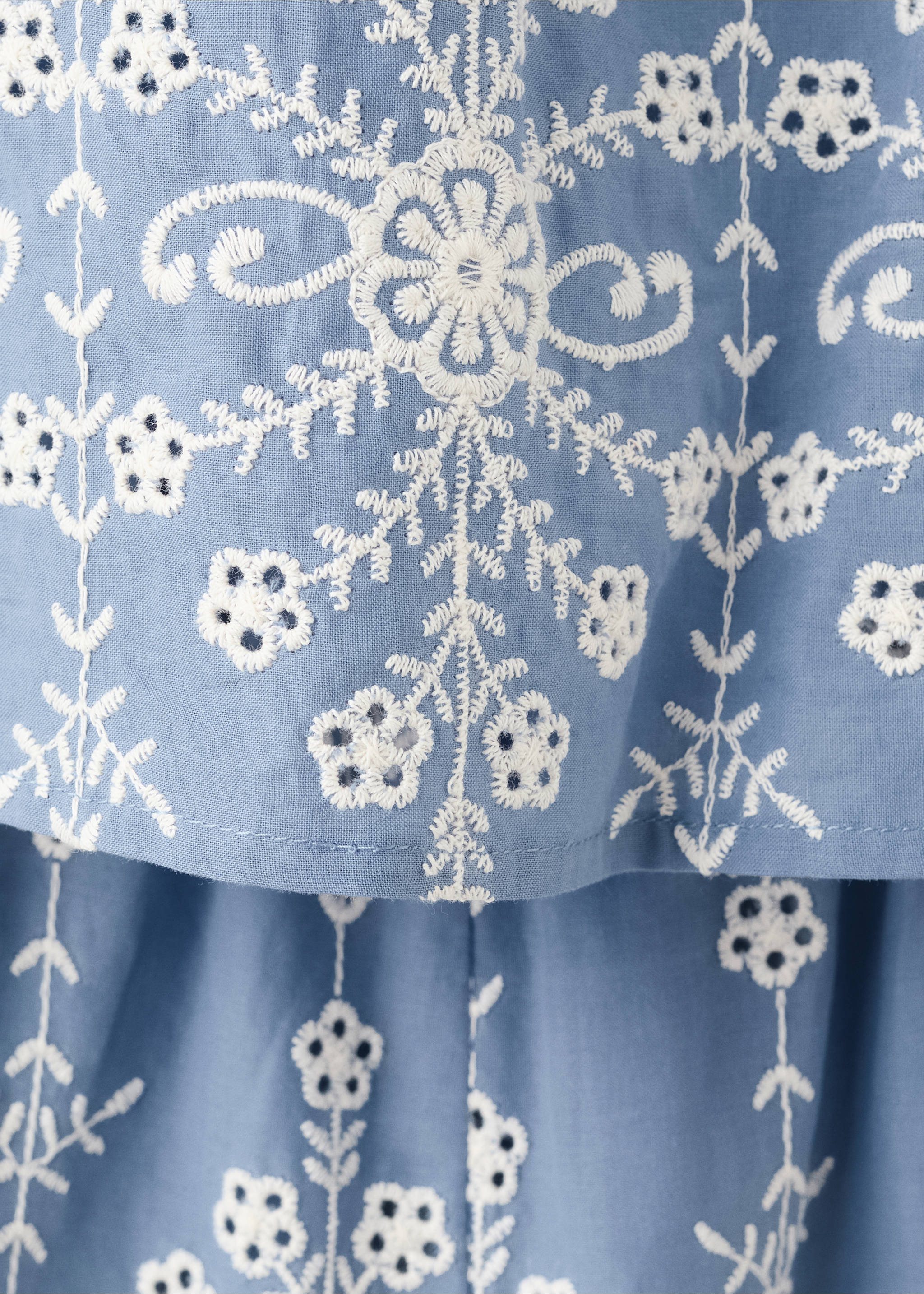 Mono largo bordado - Detalle del artículo 8, Azul. Ref: 27085969-00.