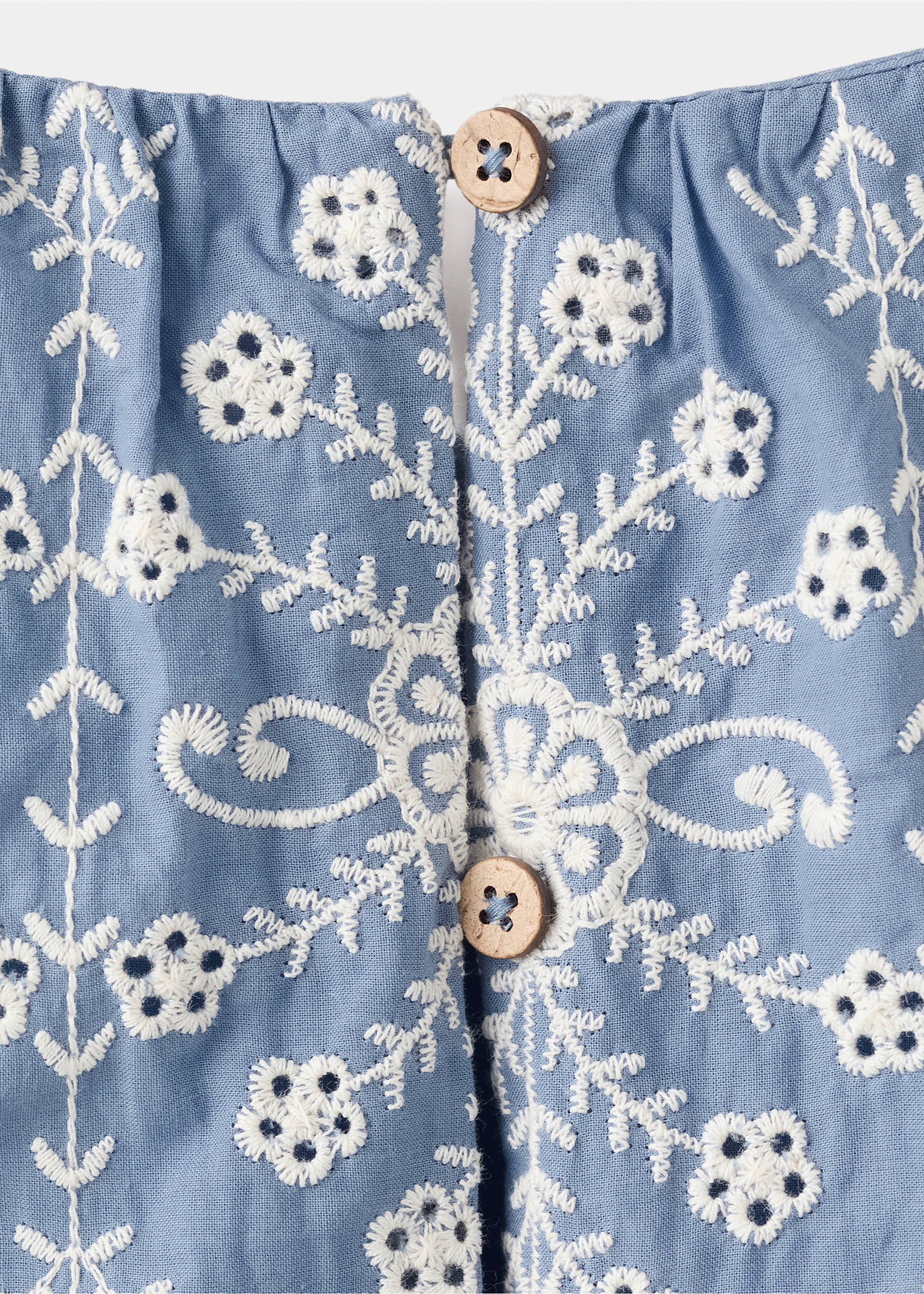 Mono largo bordado - Detalle del artículo 0, Azul. Ref: 27085969-00.