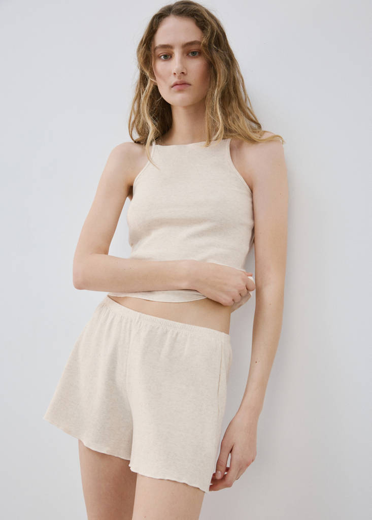 Thin strap pyjama top — Beige