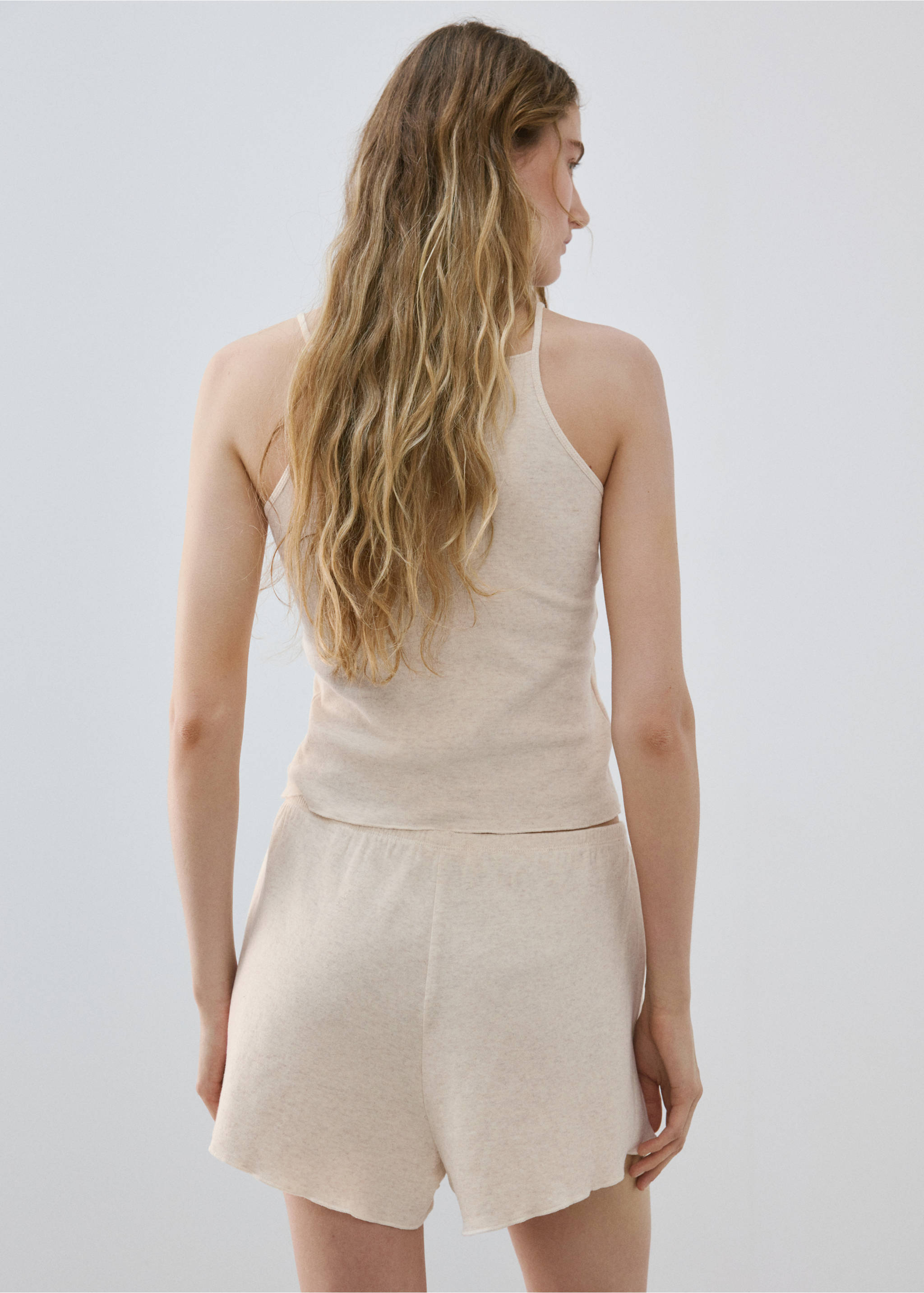 Thin strap pyjama top - Reverse of the article, Beige. Ref: 27085971-00.