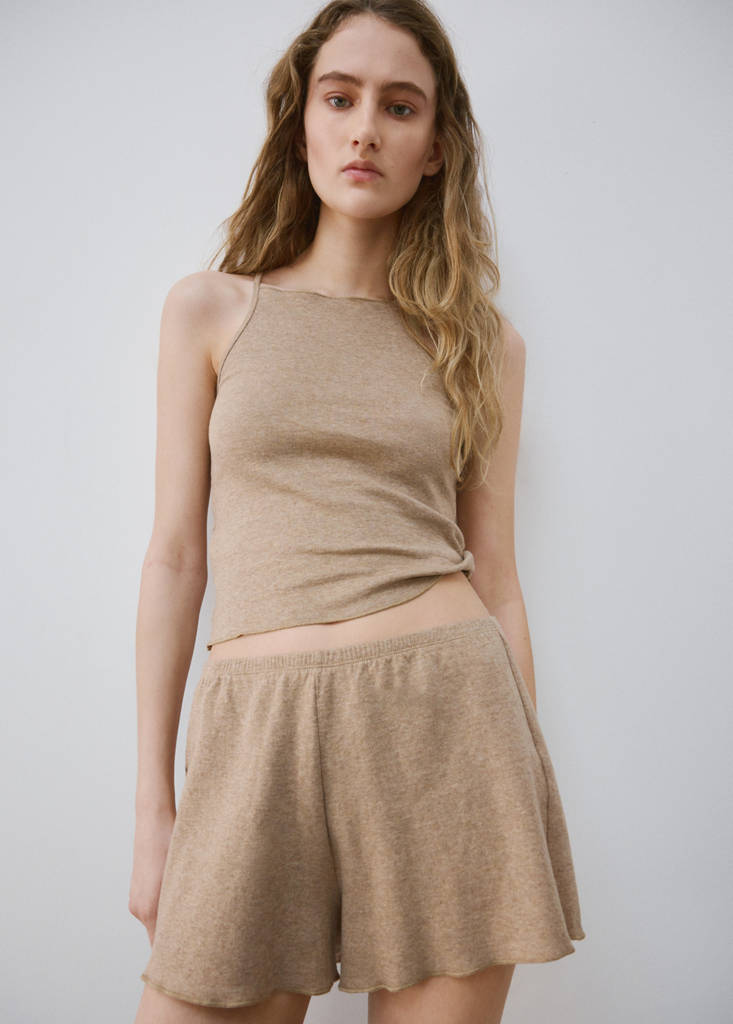 Thin strap pyjama top — Medium Brown