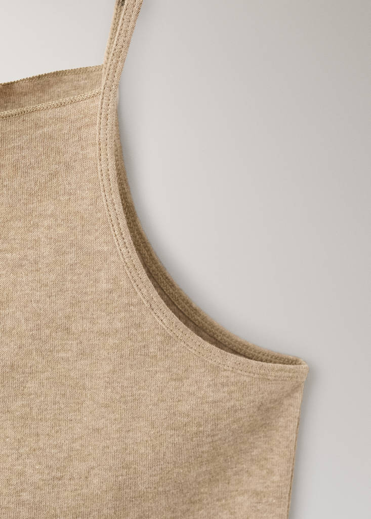Thin strap pyjama top — Medium Brown