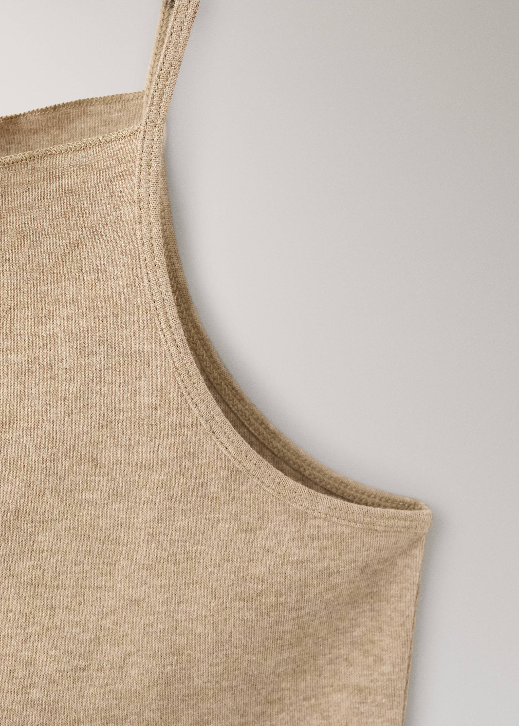 Thin strap pyjama top - Details of the article 8, Medium Brown. Ref: 27085971-00.