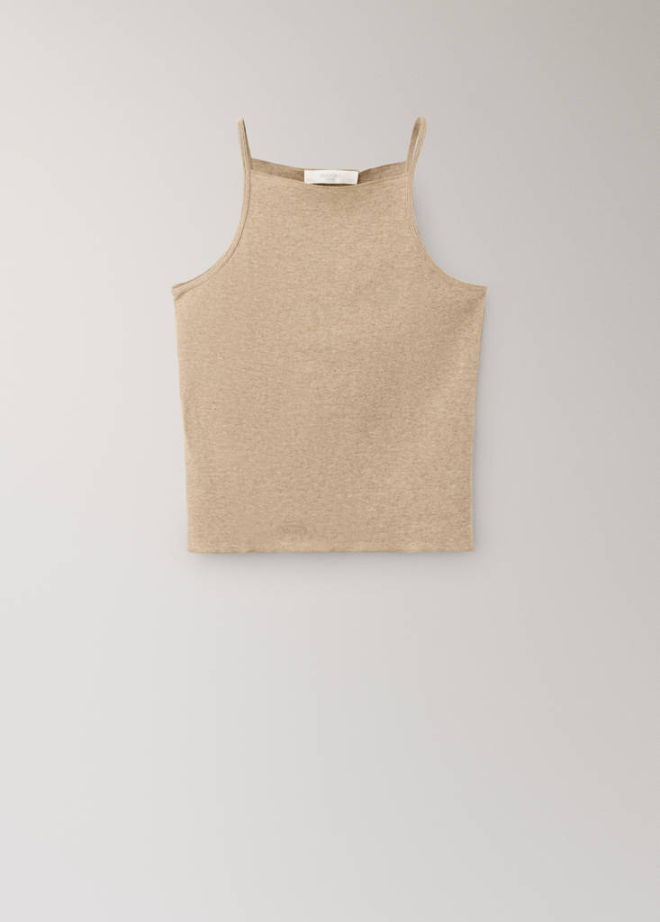 Thin strap pyjama top — Medium Brown
