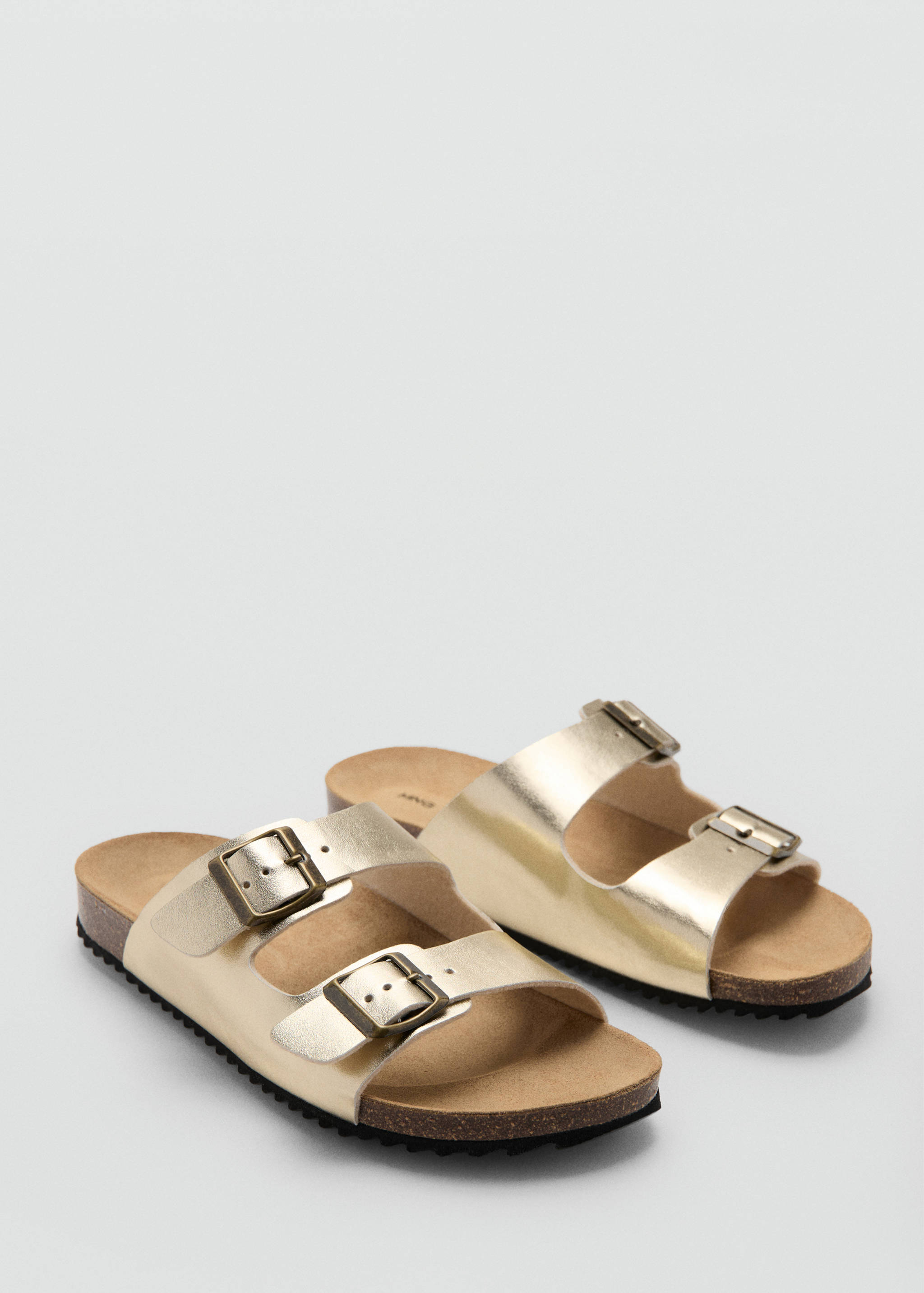 Metallic leren sandalen - Middenvlak