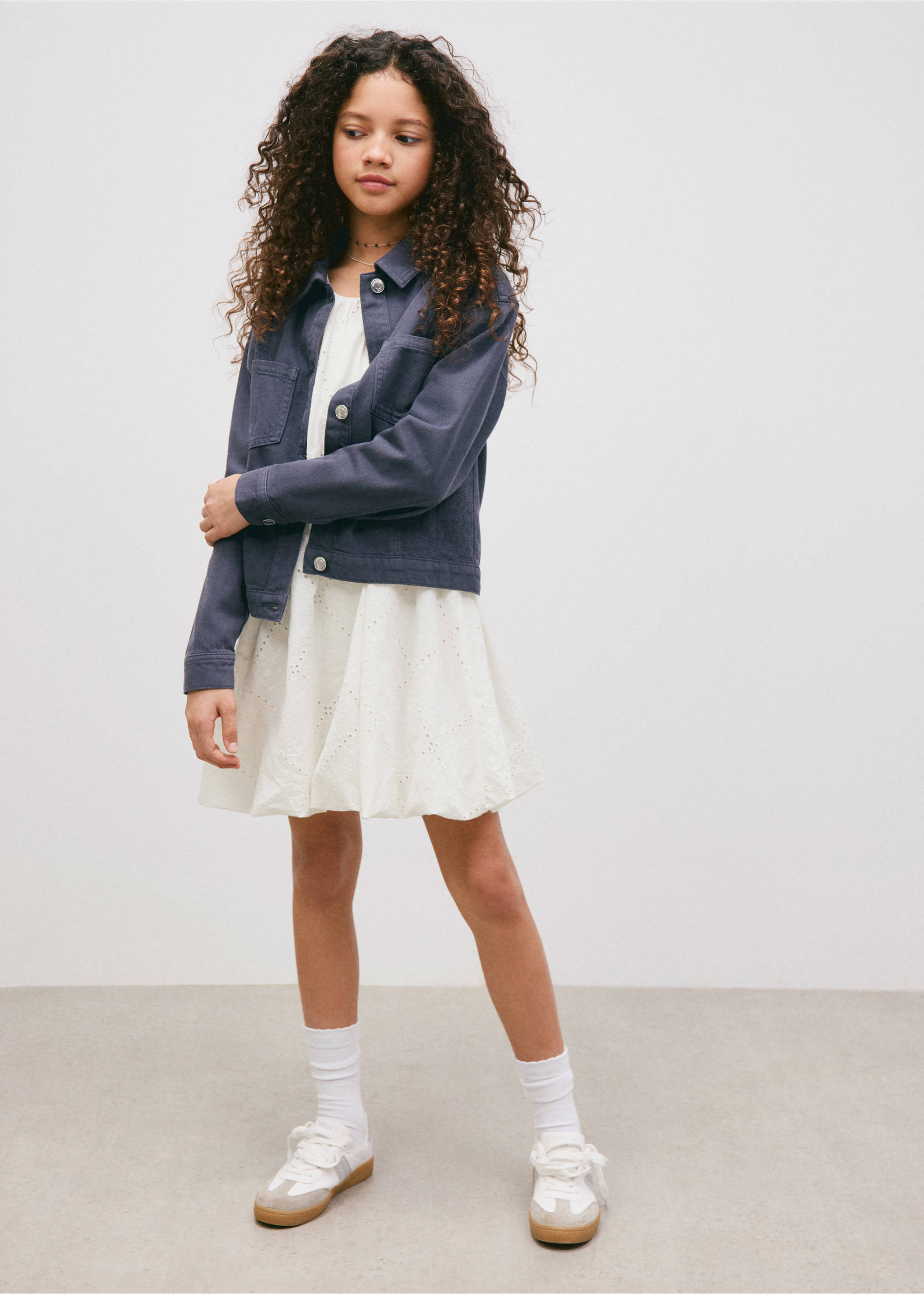 Denim jacket with embroidered details - General plane, Navy. Ref: 27085973-00.