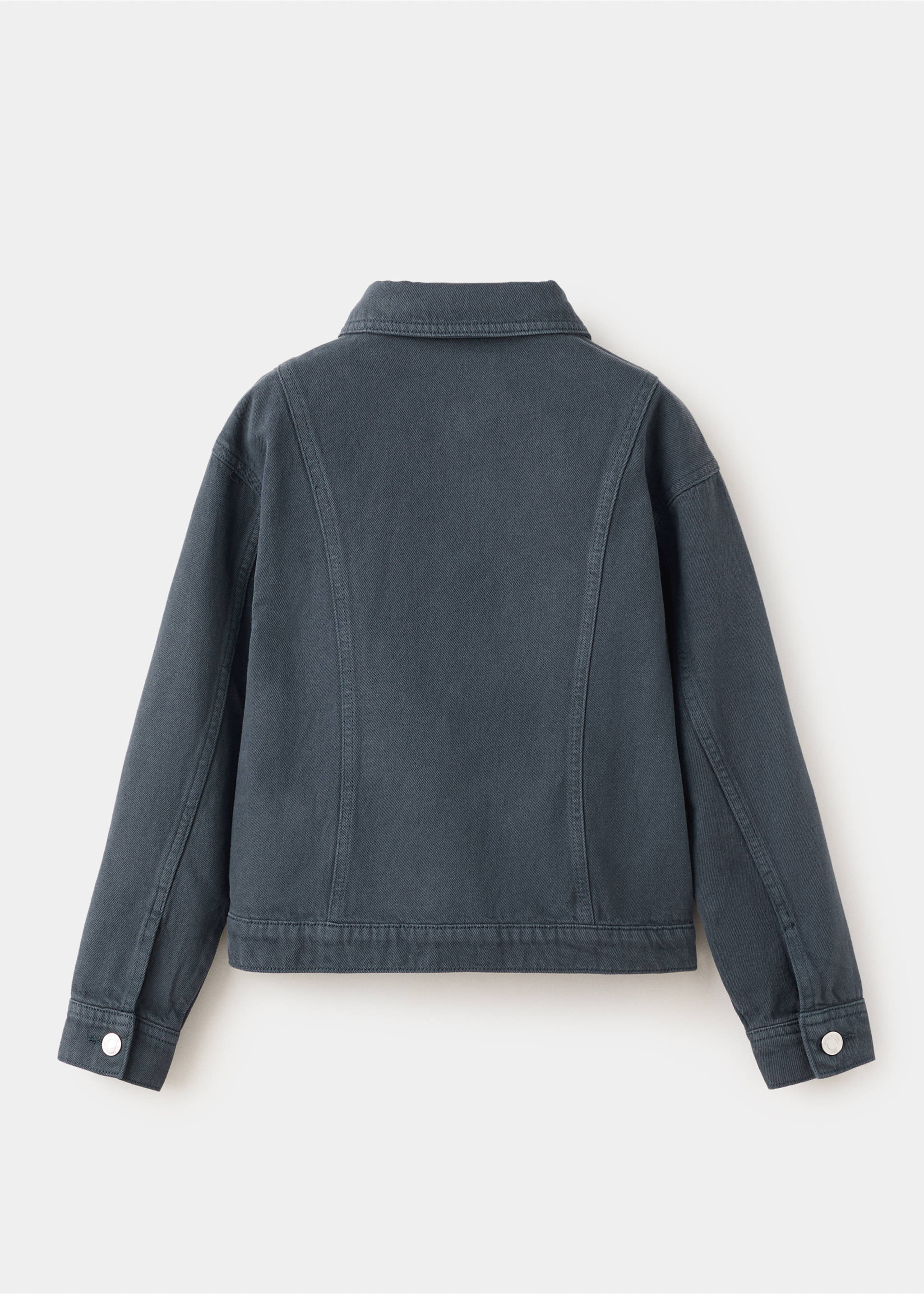 Denim jacket with embroidered details - Reverse of the article, Navy. Ref: 27085973-00.