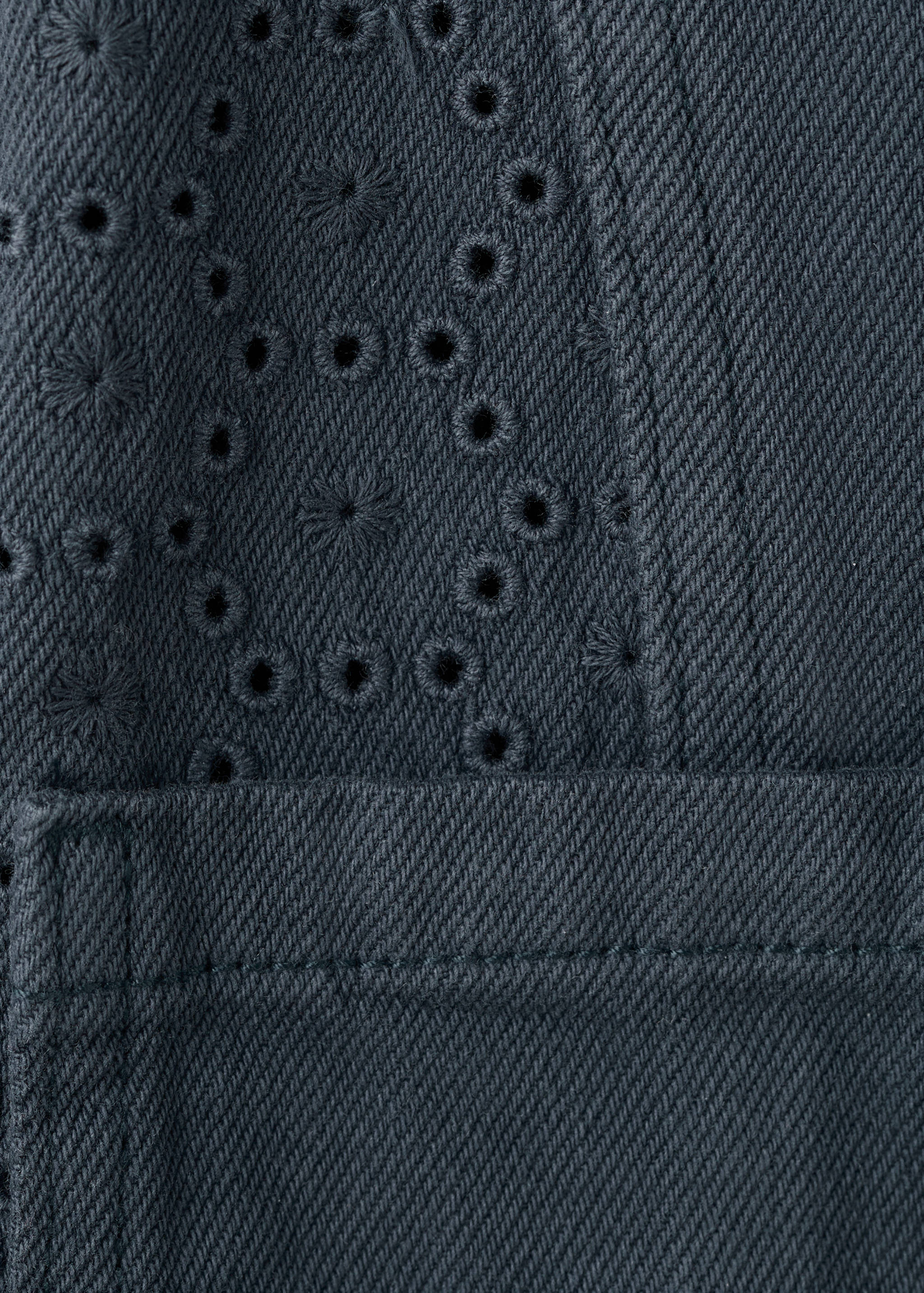 Denim jacket with embroidered details - Details of the article 0