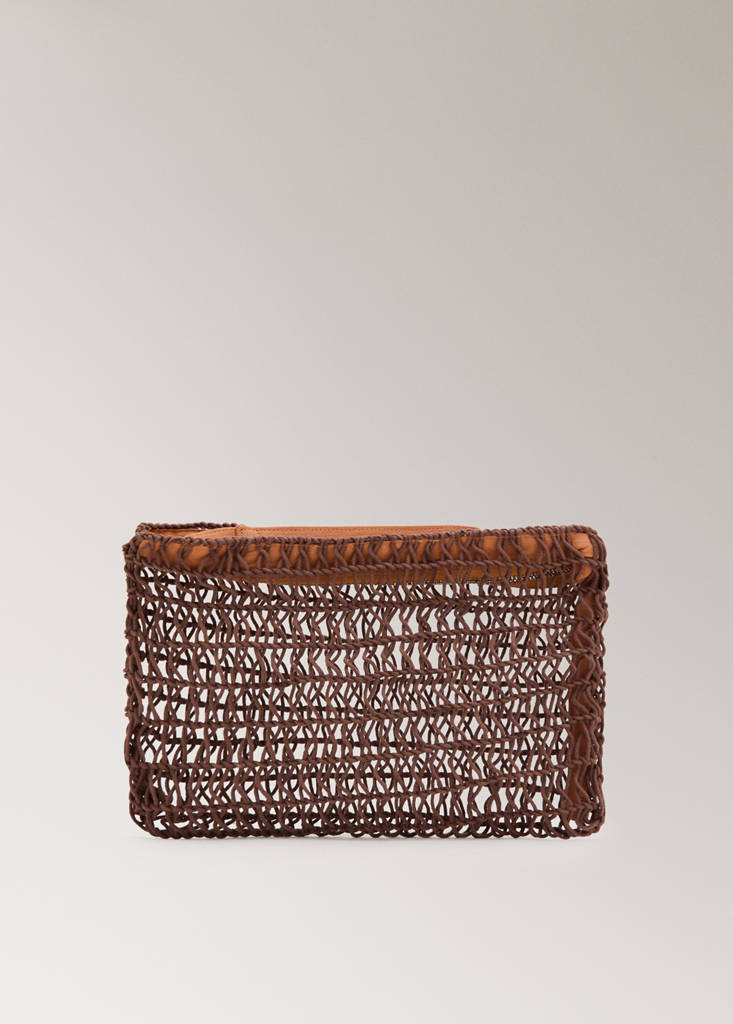 Red cotton wash bag — Brown