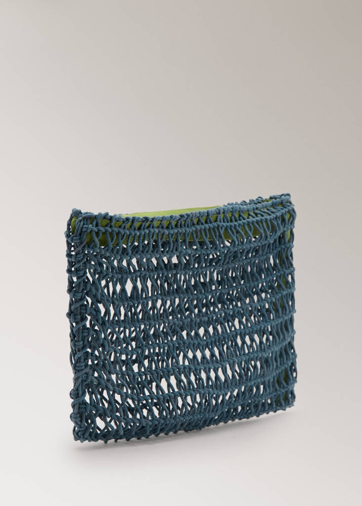 Red cotton wash bag — Blue