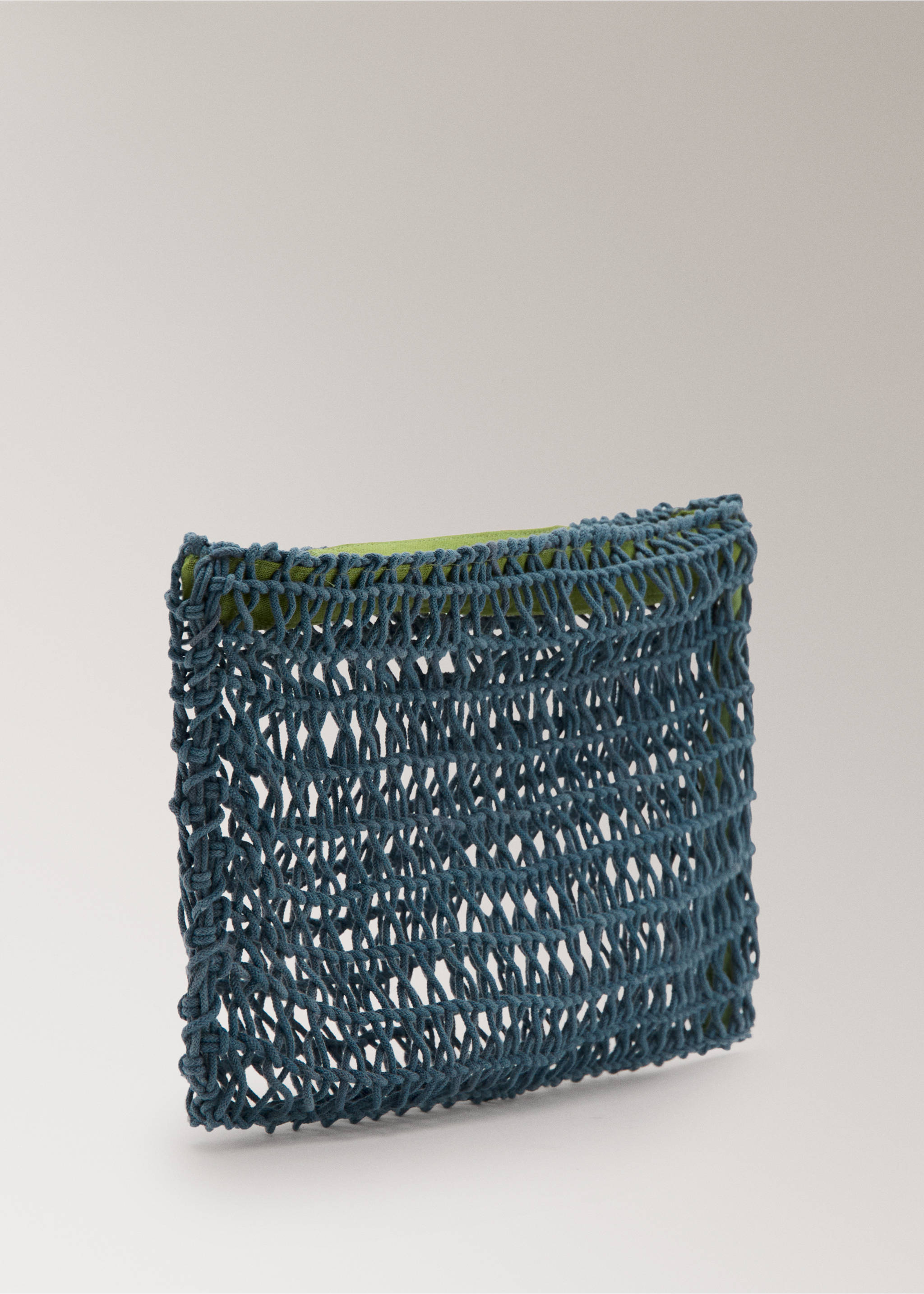 Trousse de toilette résille coton - Plan moyen, Bleu. Ref: 27085974-00.