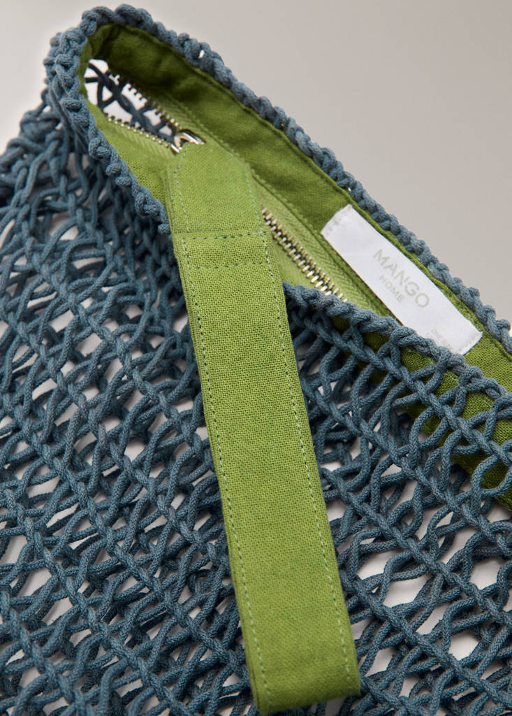 Red cotton wash bag — Blue