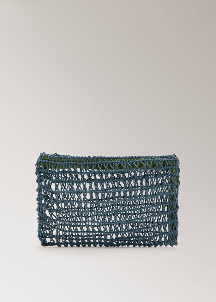 Red cotton wash bag — Blue