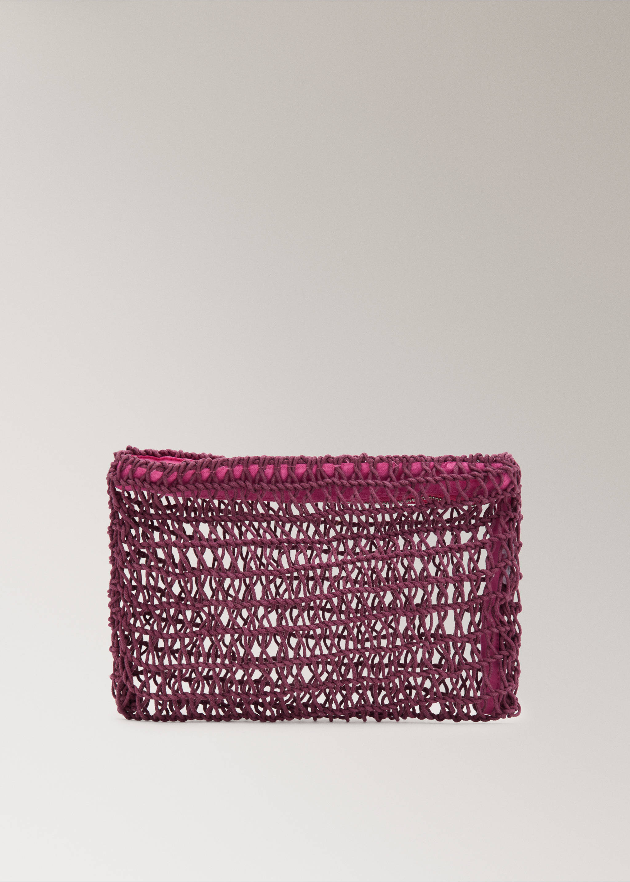 Trousse de toilette résille coton - Article sans modèle, Lie de vin. Ref: 27085974-00.