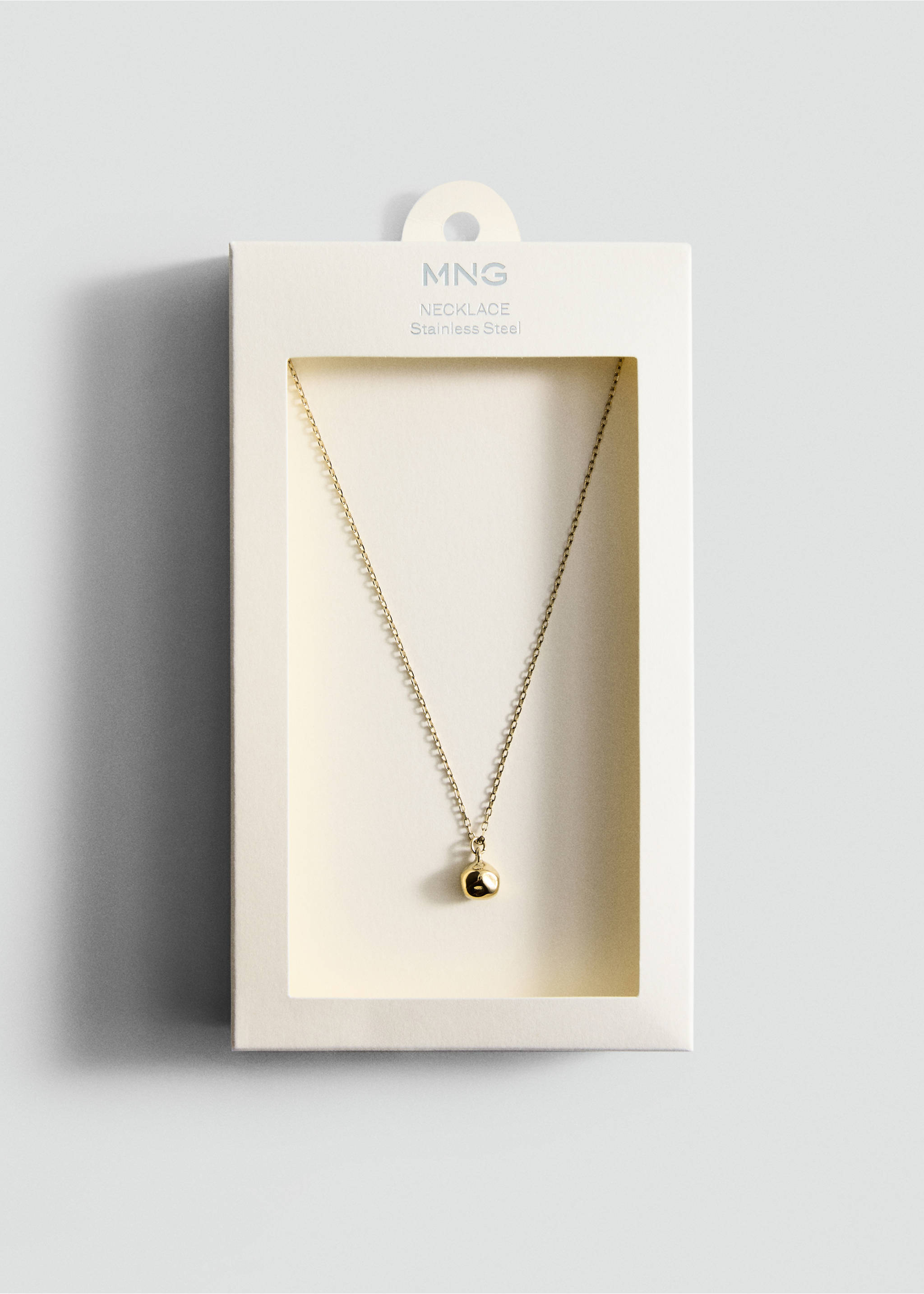 Sphere pendant necklace in stainless steel - Details of the article 2, Gold. Ref: 27085975-00.