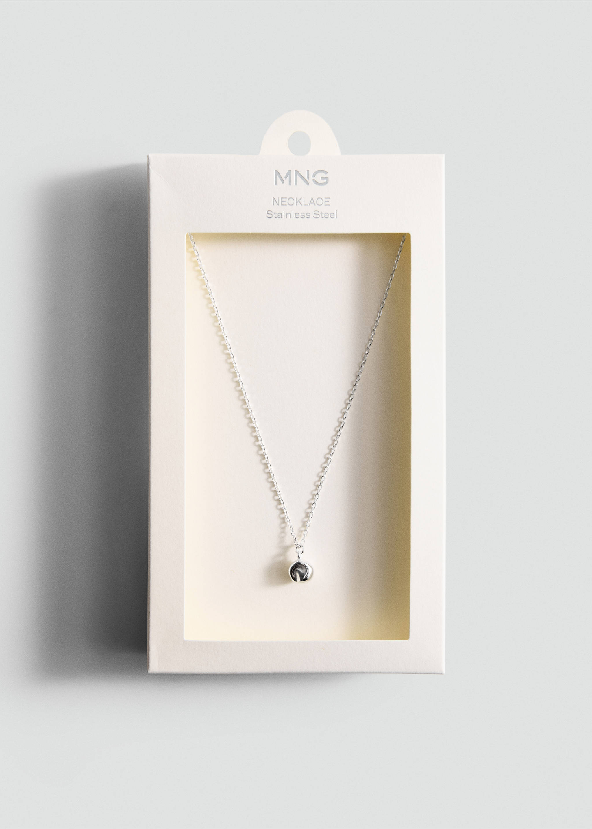 Sphere pendant necklace in stainless steel - Details of the article 2, Silver. Ref: 27085975-00.