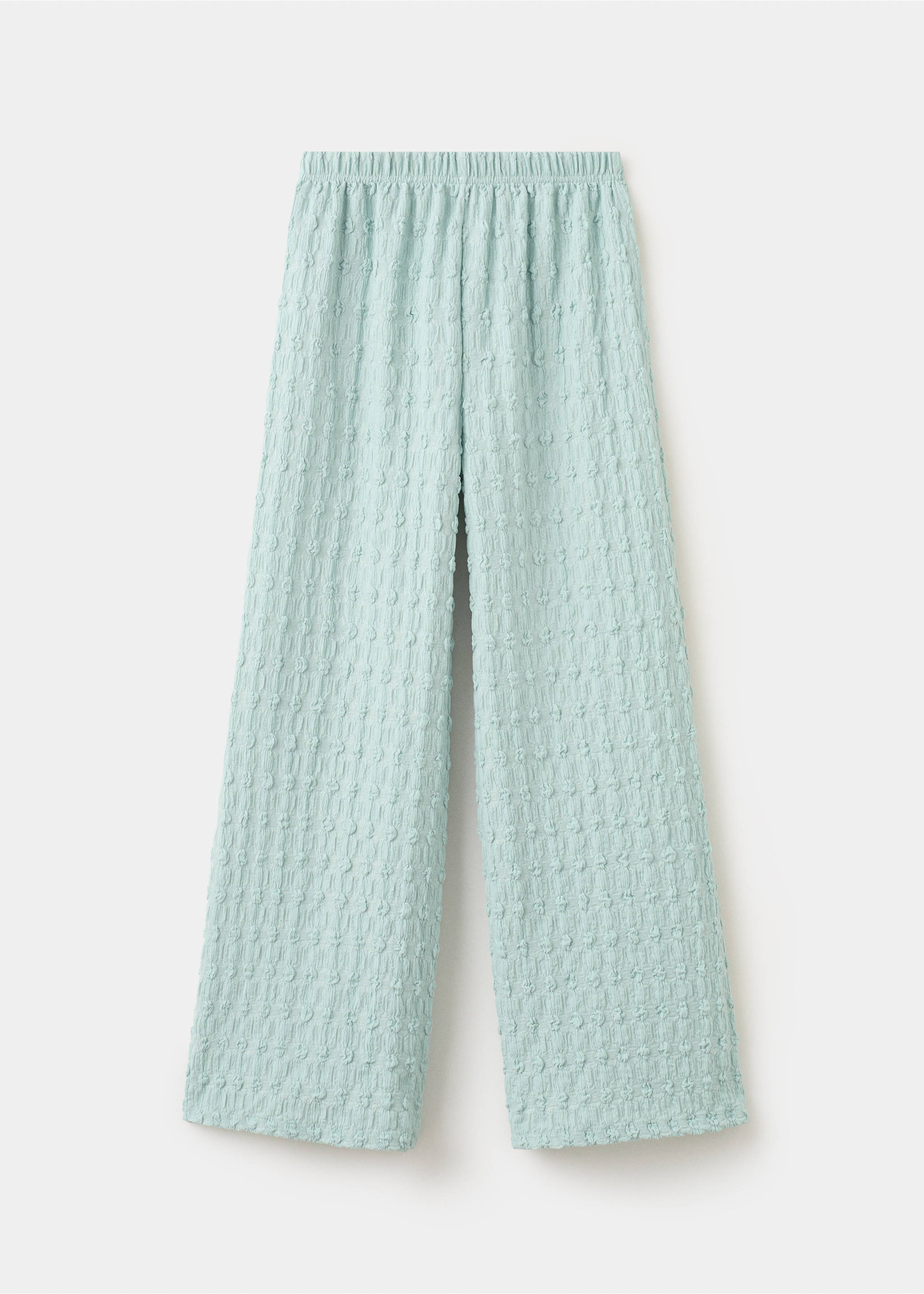 Textured flowy trousers - Article without model, Aqua Green. Ref: 27085976-00.