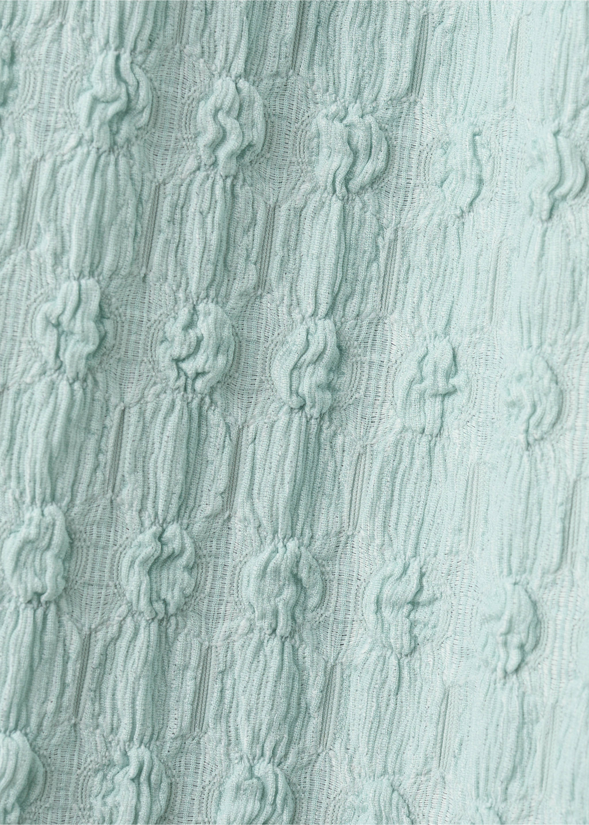 Textured flowy trousers - Details of the article 0, Aqua Green. Ref: 27085976-00.