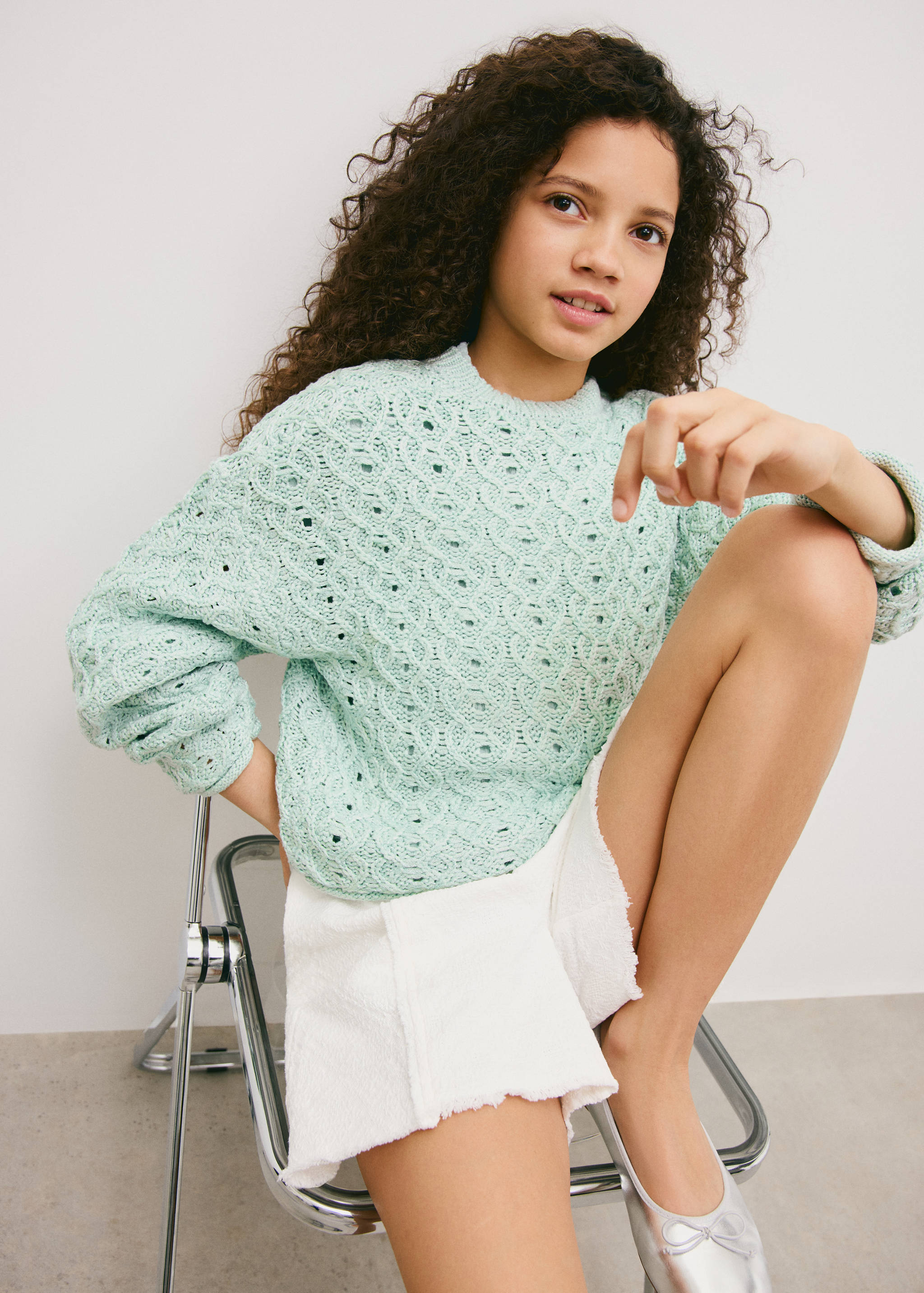 Openwork lurex knit sweater - Medium plane